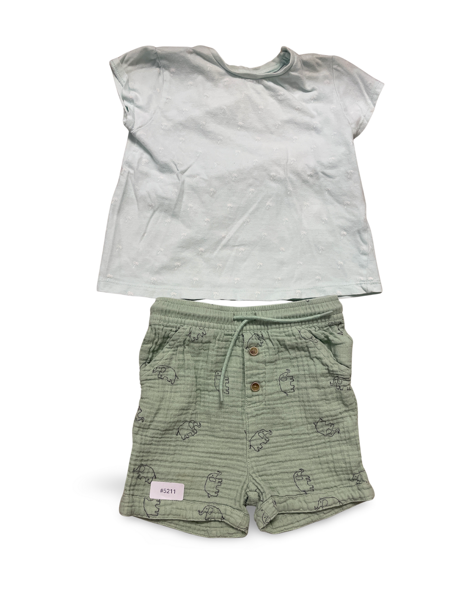 T-Shirt und Elefanten-Shorts Set - Gr. 86