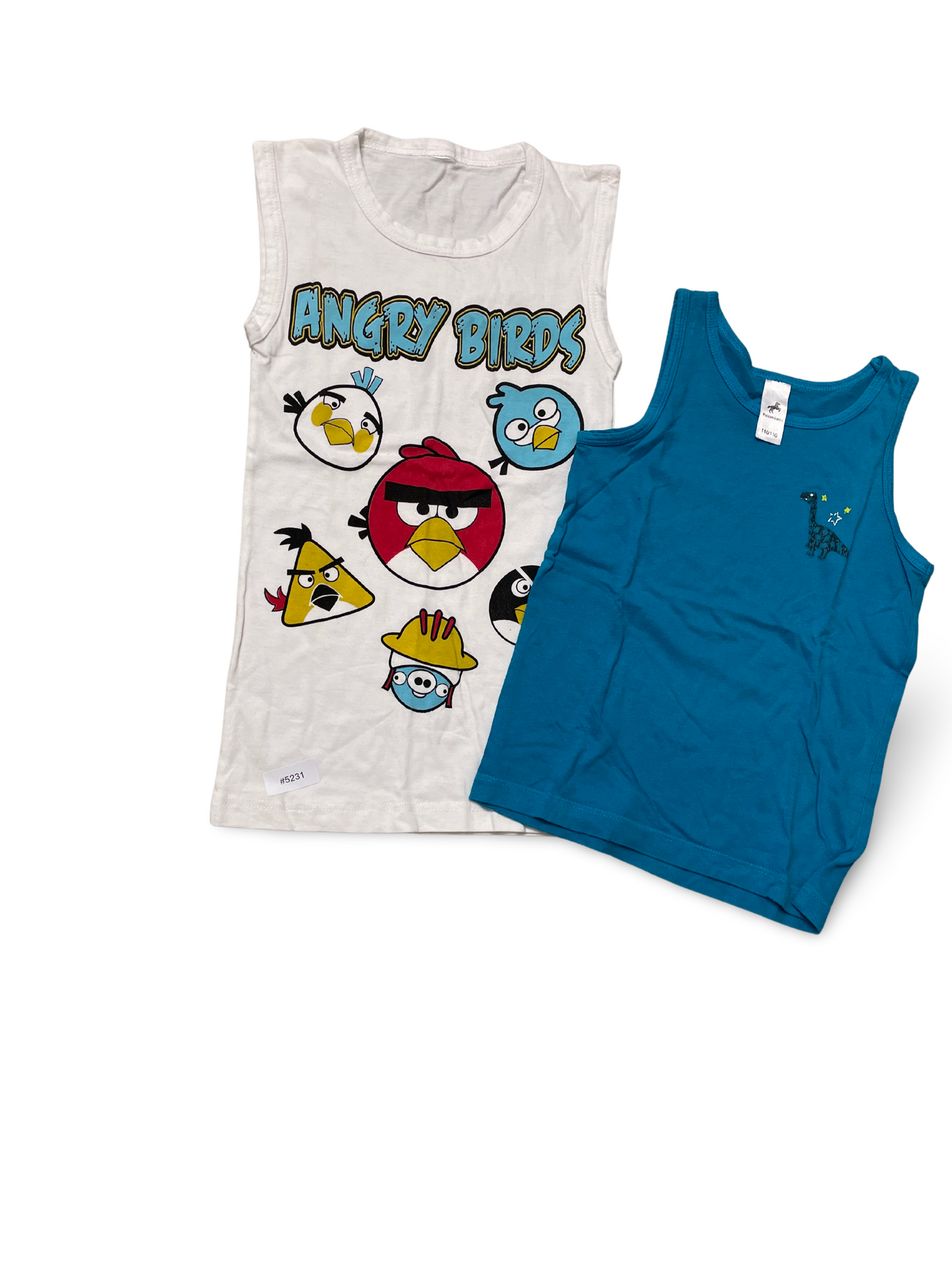 2er Bundle Tanktops mit Angry Birds und uni - Gr. 110