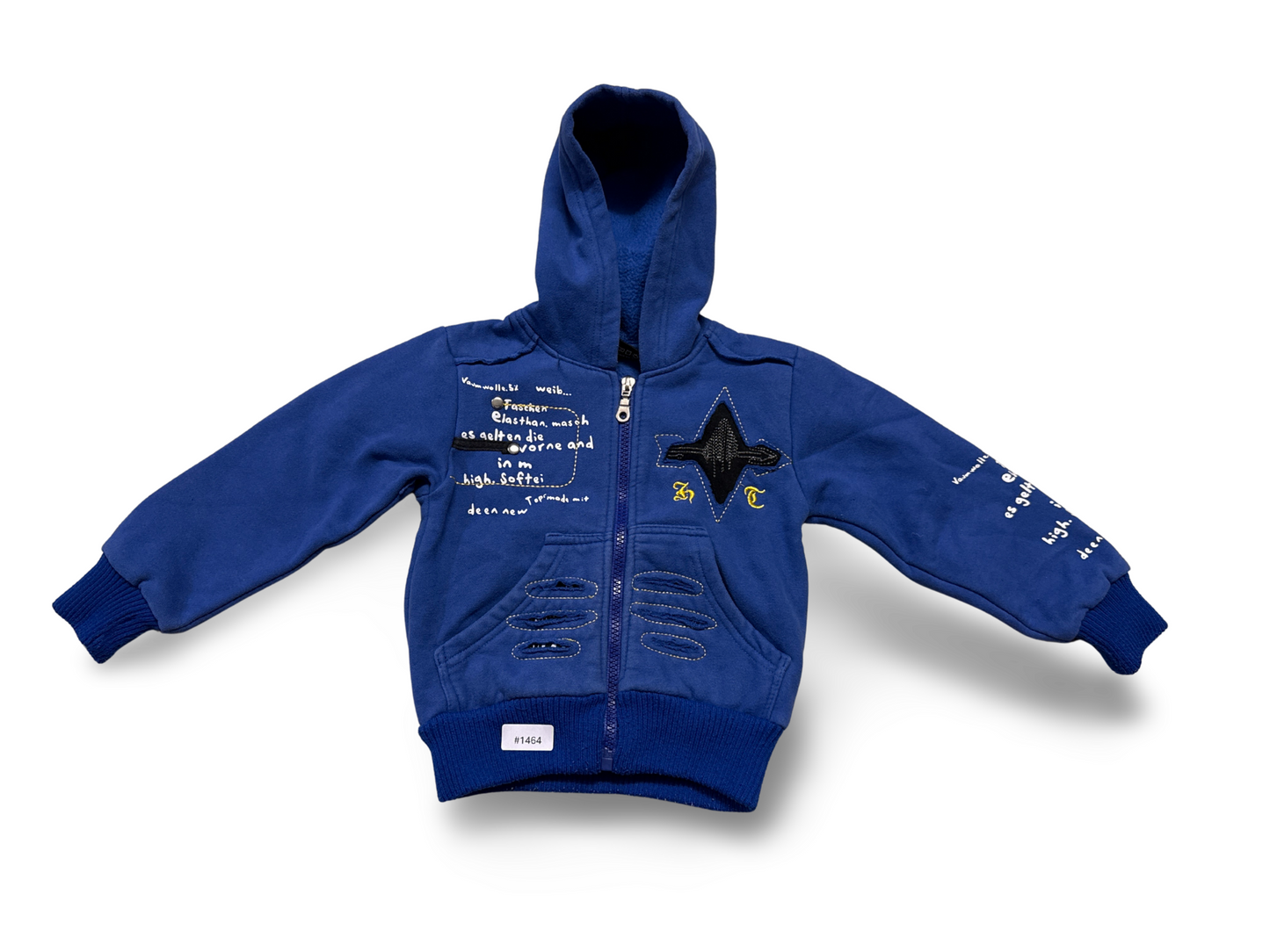 Kapuzenjacke mit Sternapplikation und Reissverschluss - Gr. 104