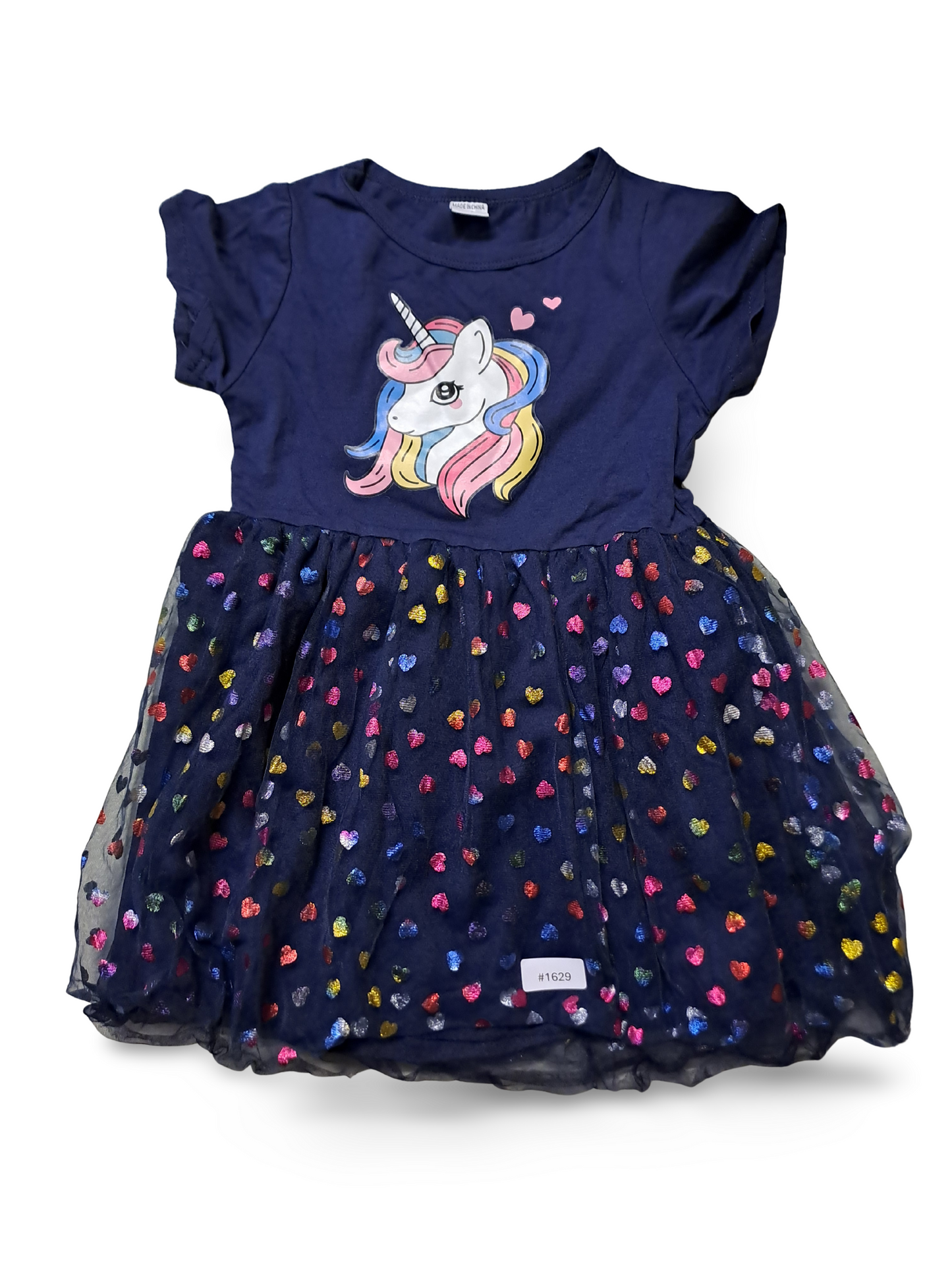 Mädchenkleid mit Einhorn und Tüllrock - Gr. 92