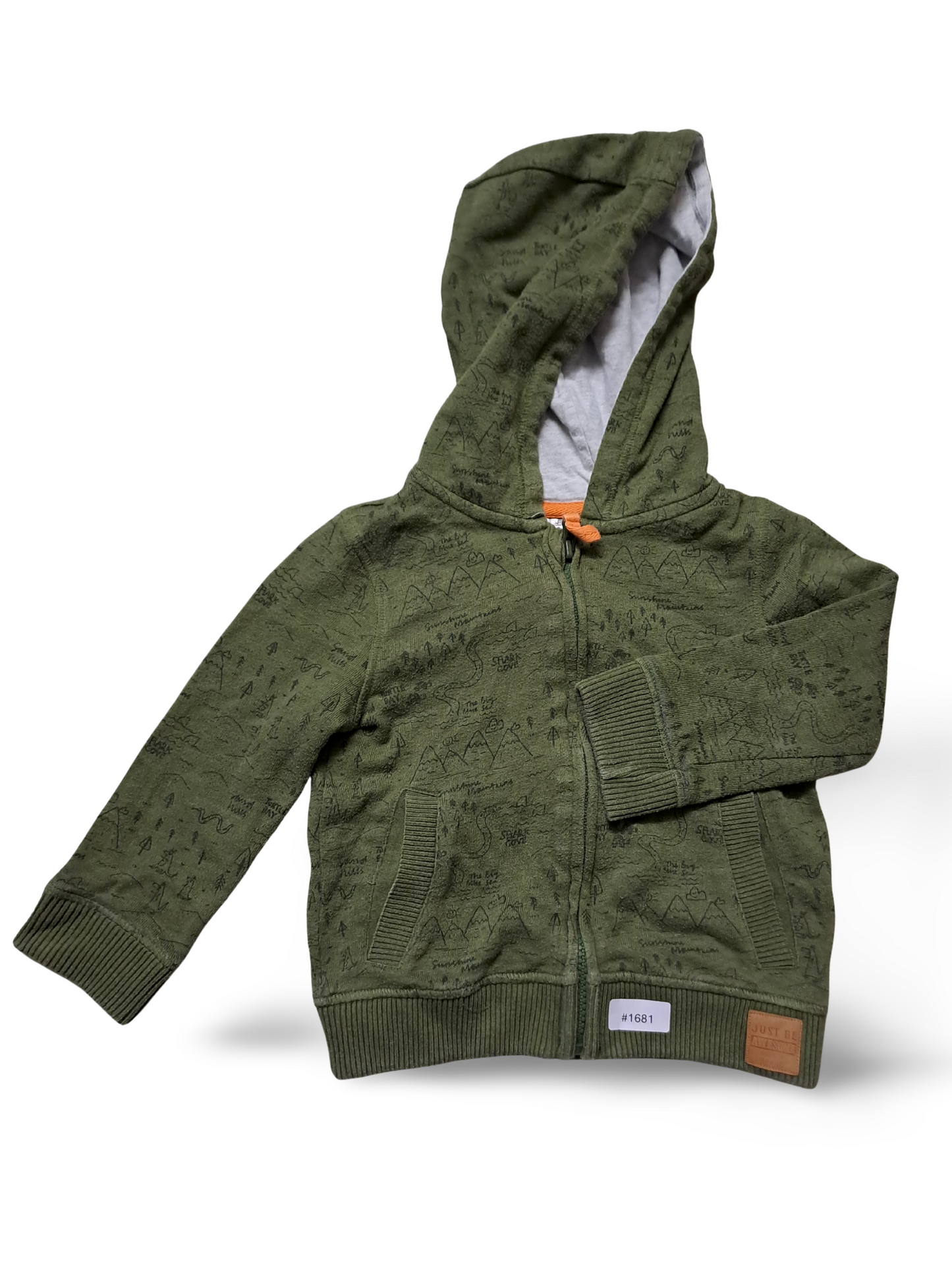 Kapuzenjacke mit Reissverschluss grün - Gr. 92