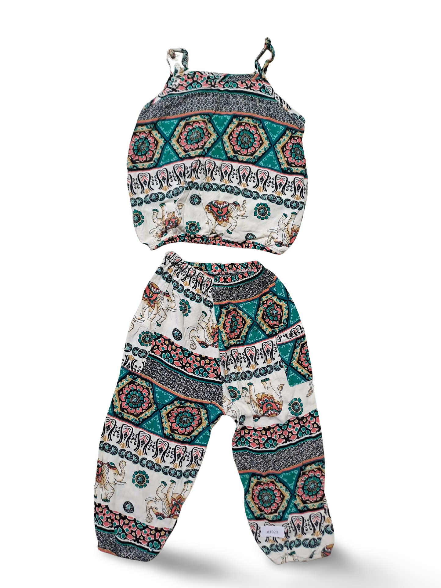Top mit Pluderhose im Elefanten-Print - Gr. 110