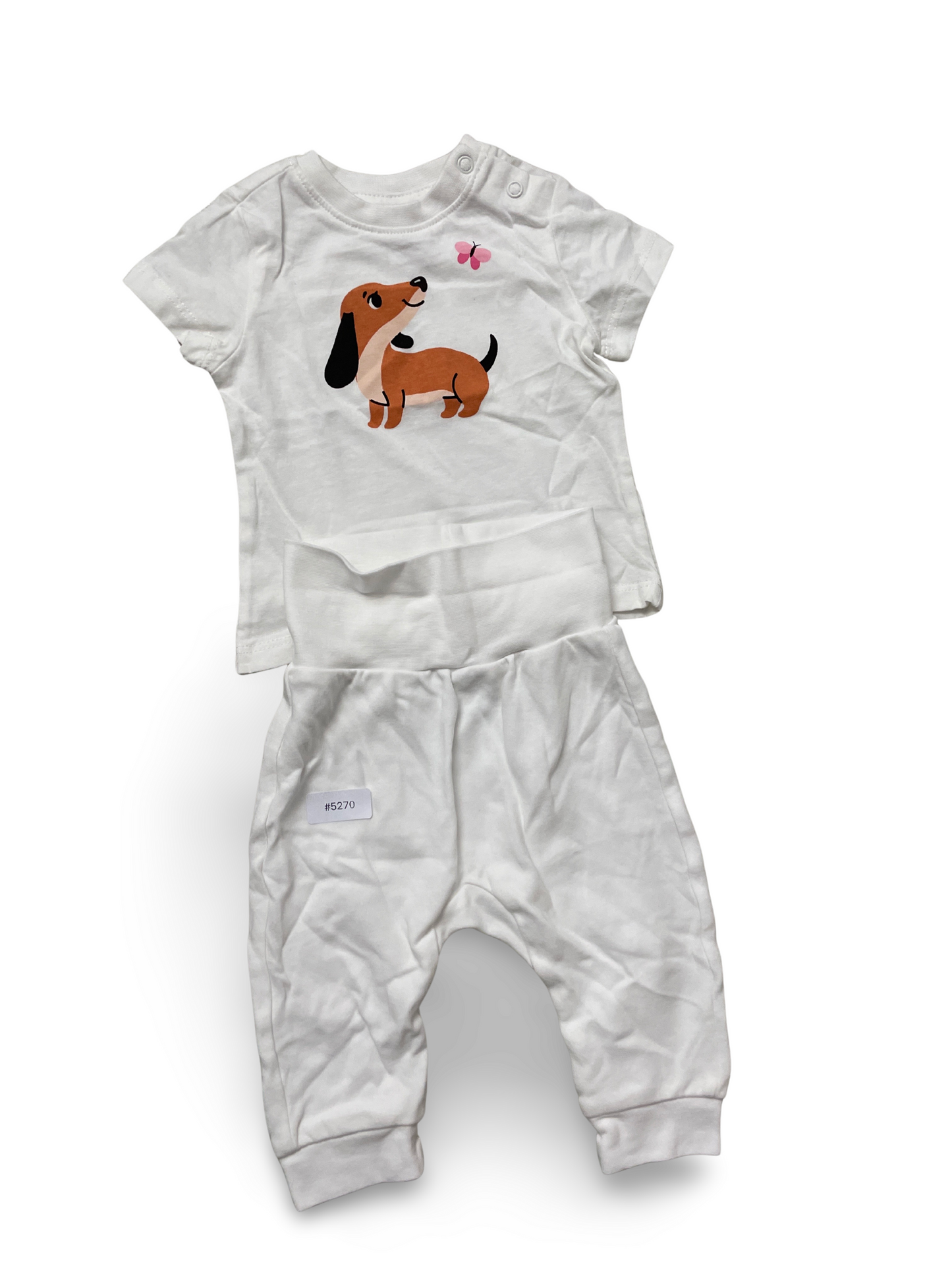 T-Shirt mit Dackelmotiv und Jogginghose - Gr. 68