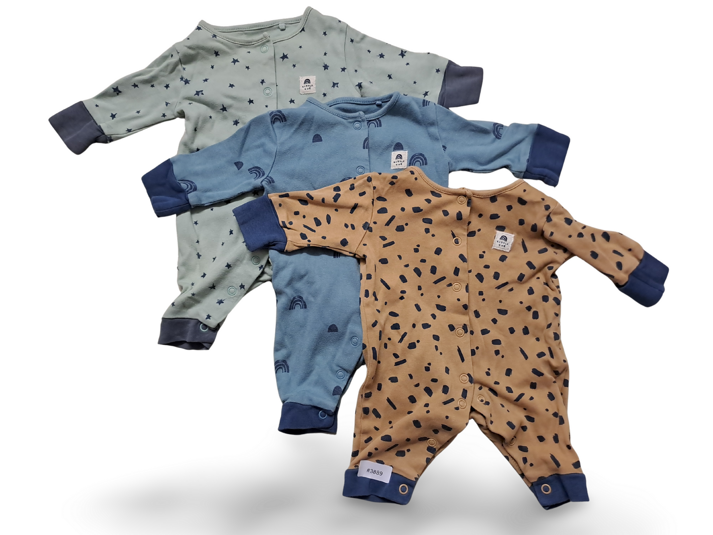 3er Bundle Strampler gemustert - Gr. 56