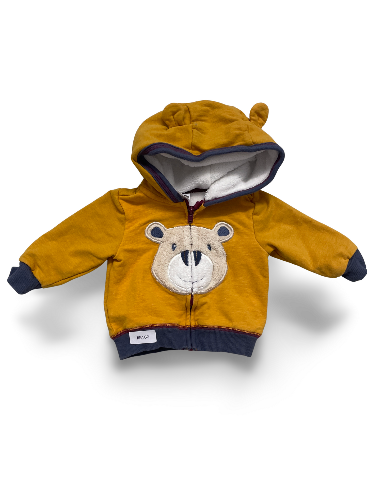 Kapuzenjacke mit Bärapplikation und Ohren - Gr. 62