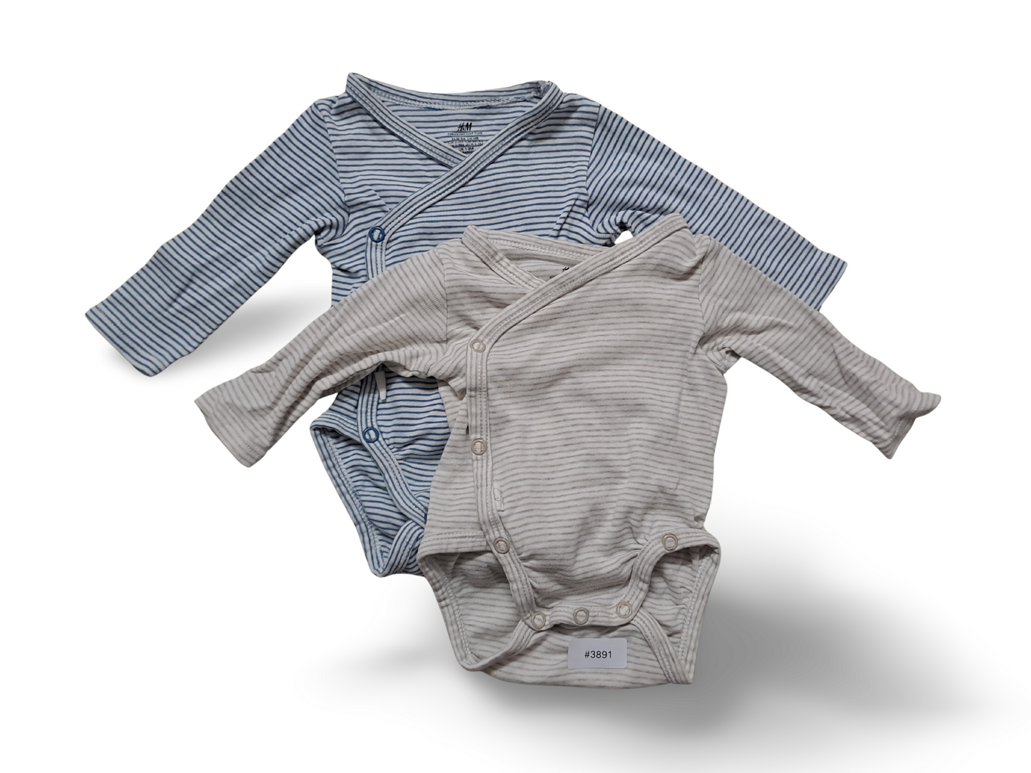 2er Bundle Wickelbody gestreift - Gr. 56