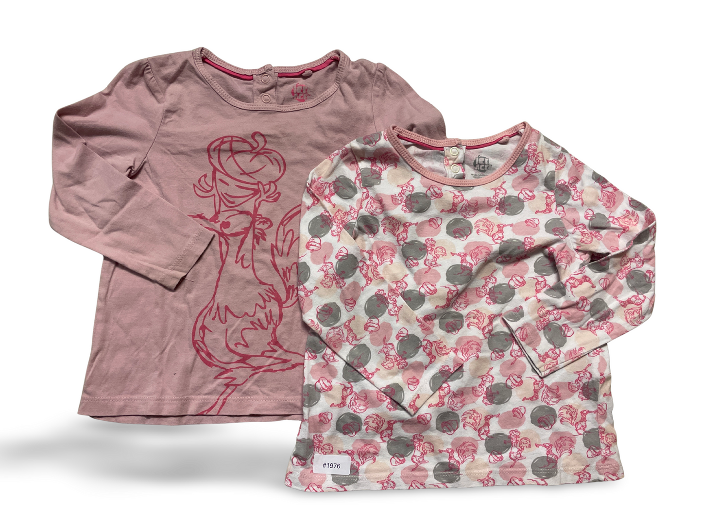 2er Bundle Langarmshirt rosa gemustert - Gr. 86