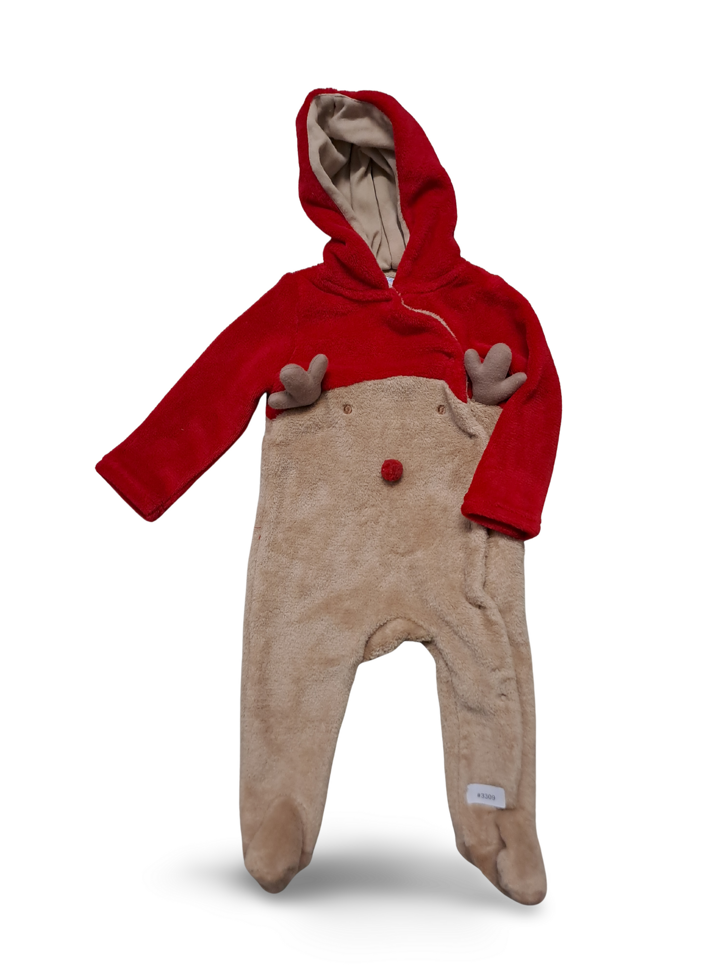 Cozy reindeer romper with hood - size 68