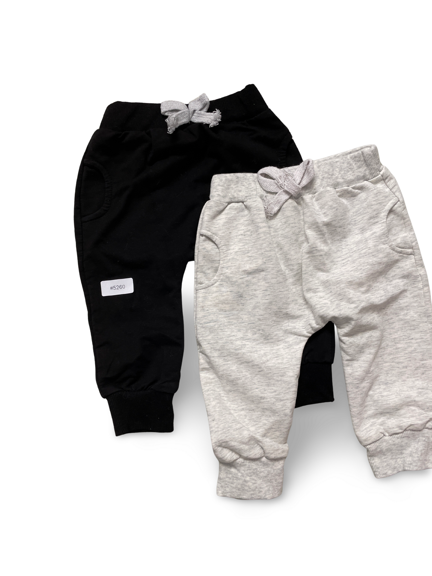 2er Bundle Jogginghosen mit Kordel Schwarz und Hellgrau - Gr. 68
