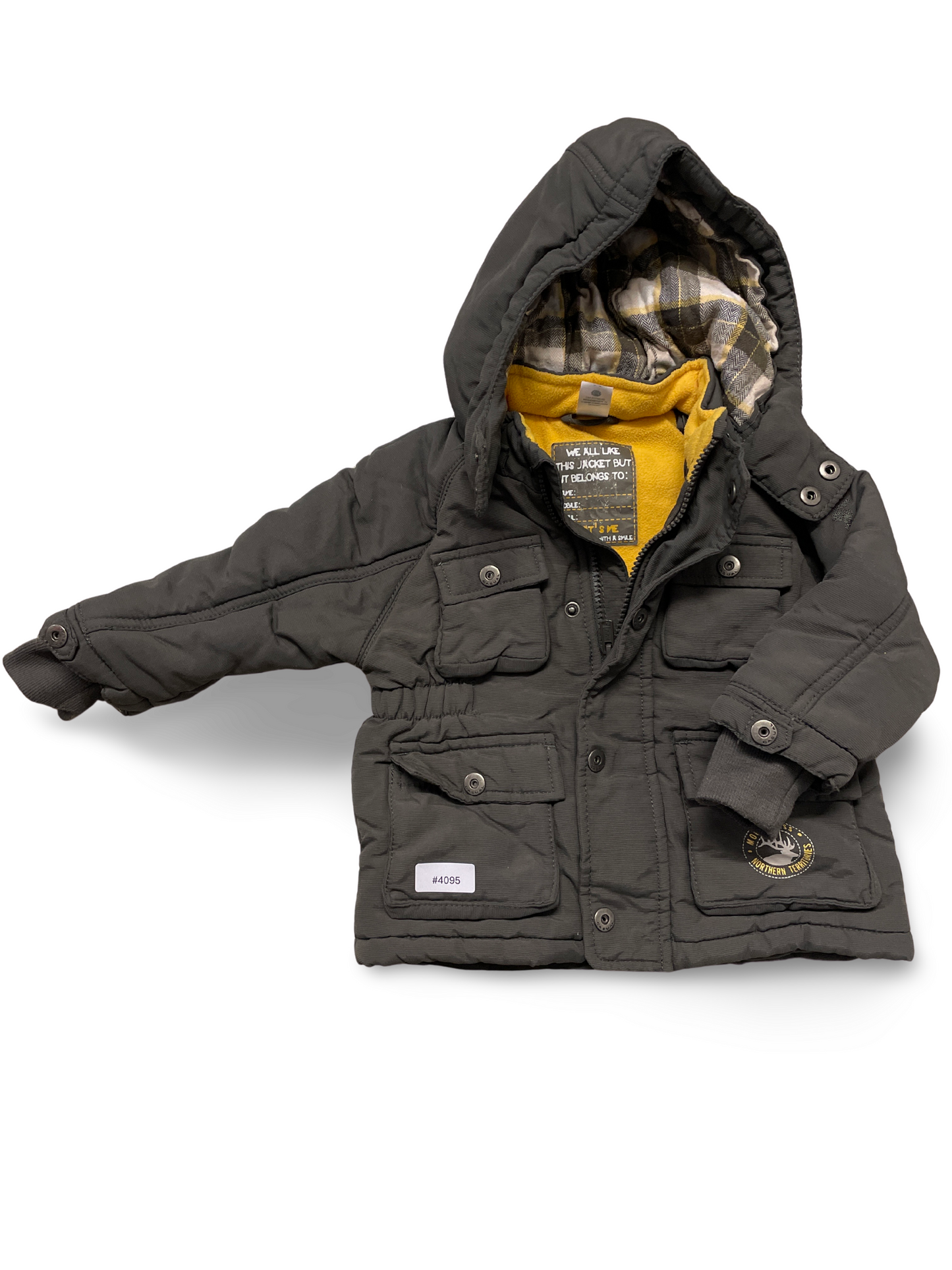 Steppjacke mit Kapuze und Fleecefutter - Gr. 74