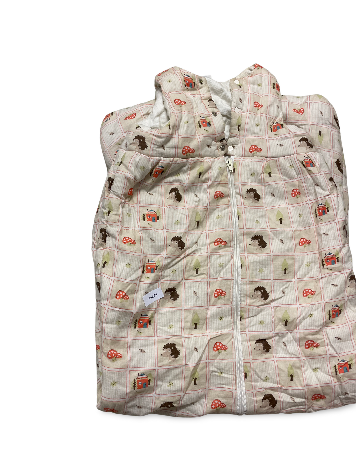 Gepolsterter Babyschlafsack Igel- und Pilzmuster - Gr. 128