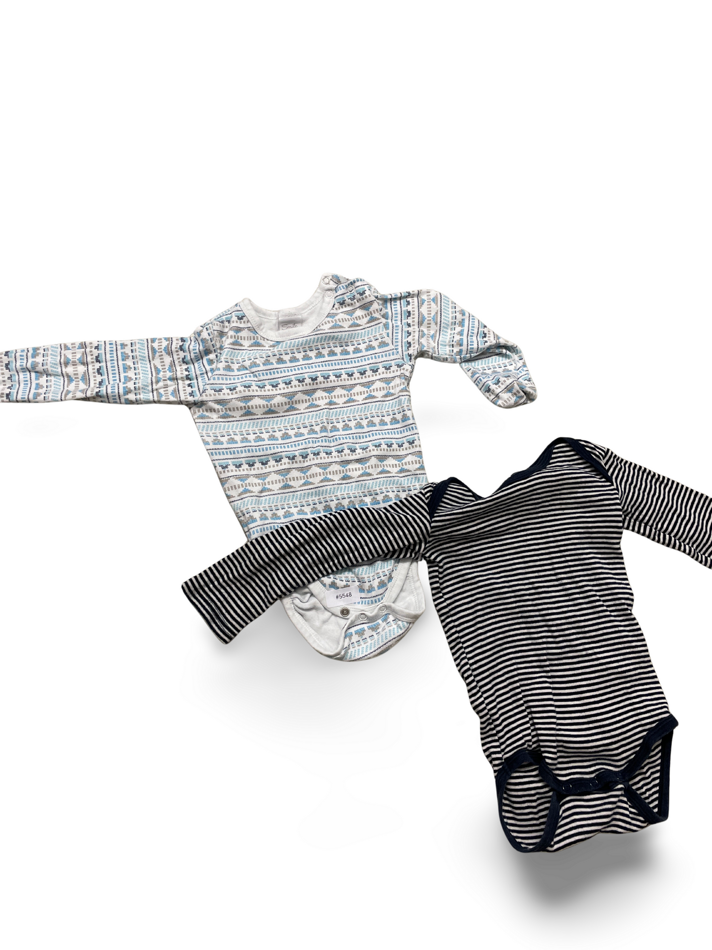 2er Bundle Langarm Bodies gestreift und gemustert - Gr. 86