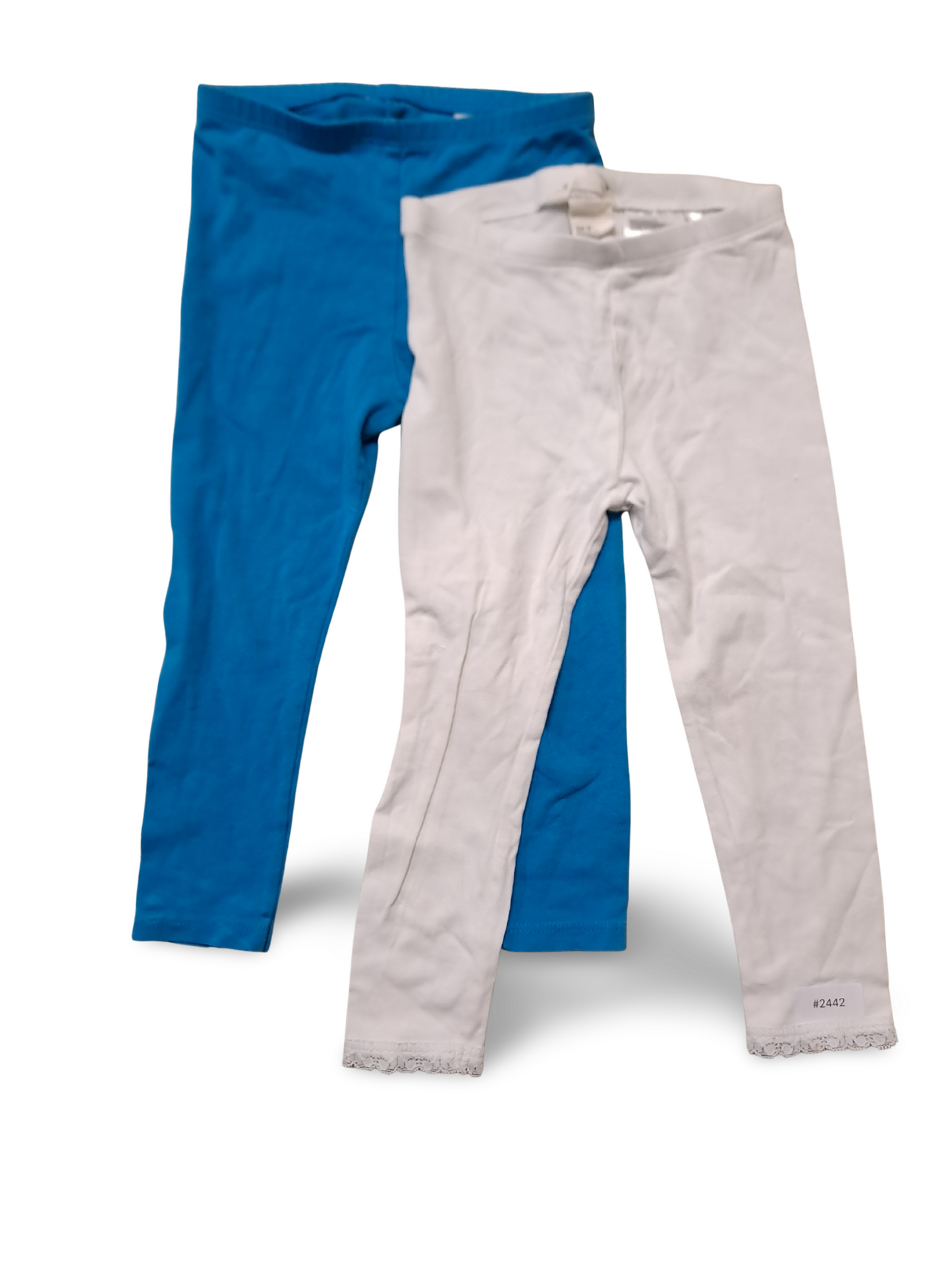 2er Bundle Leggings Weiss und Blau - Gr. 92