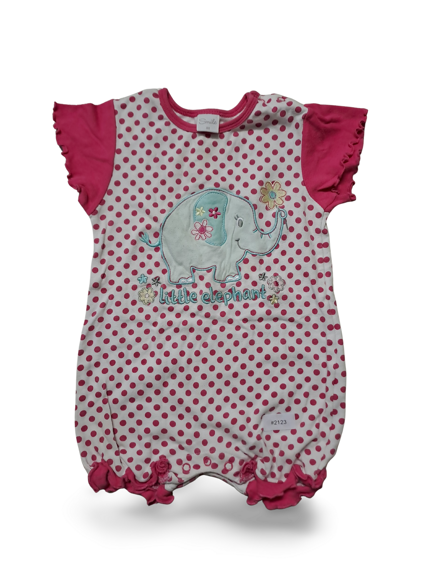 Strampler mit Elefanten und Punkten - Gr. 86