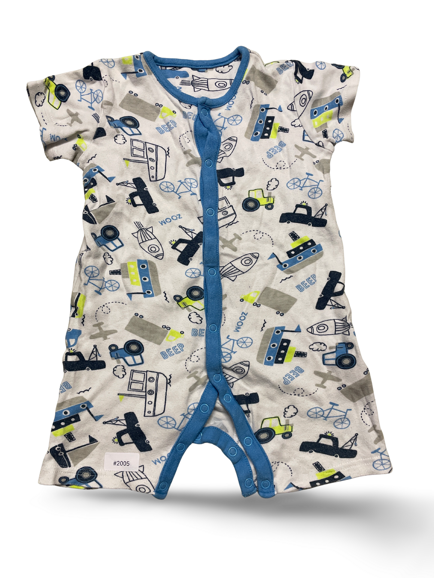 Kurzarm Strampler mit Druckknopfleiste - Gr. 86