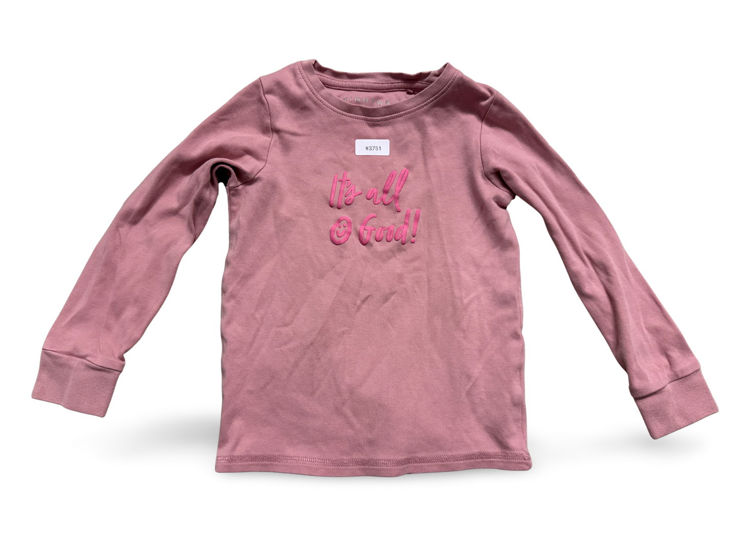 Rosa Langarmshirt mit Schriftzug - Gr. 116