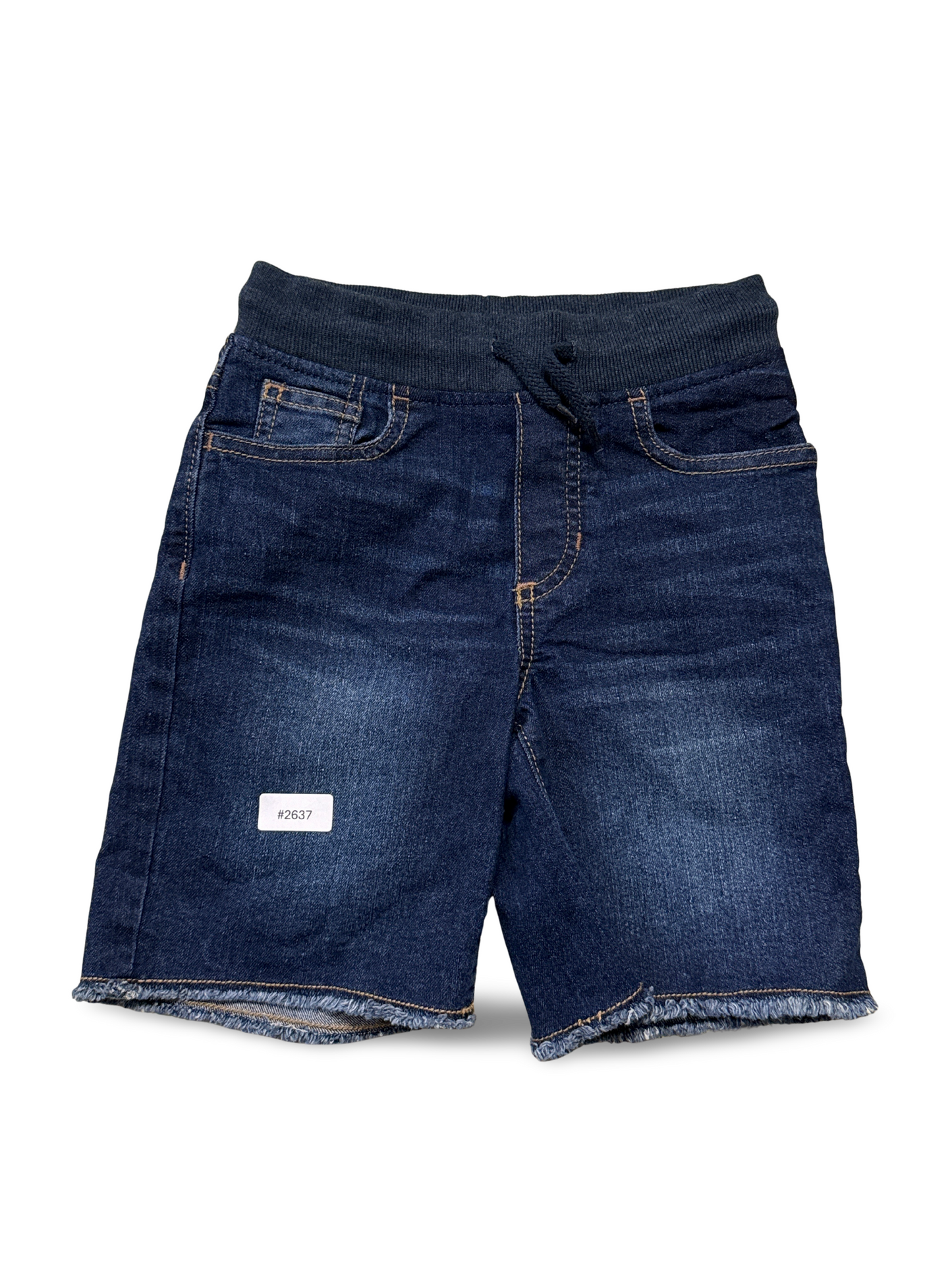 Jeansshorts mit Gummibund und Fransen - Gr. 110
