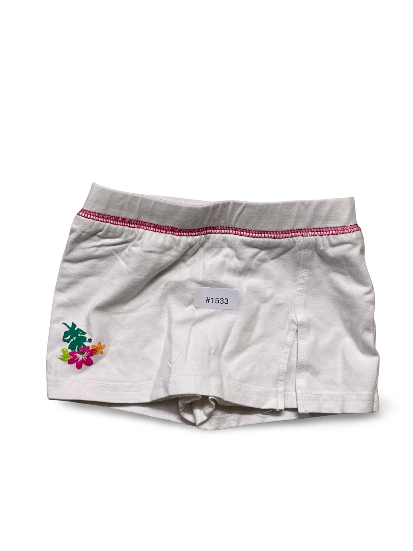 Weisser Rock mit integrierten Shorts - Gr. 98