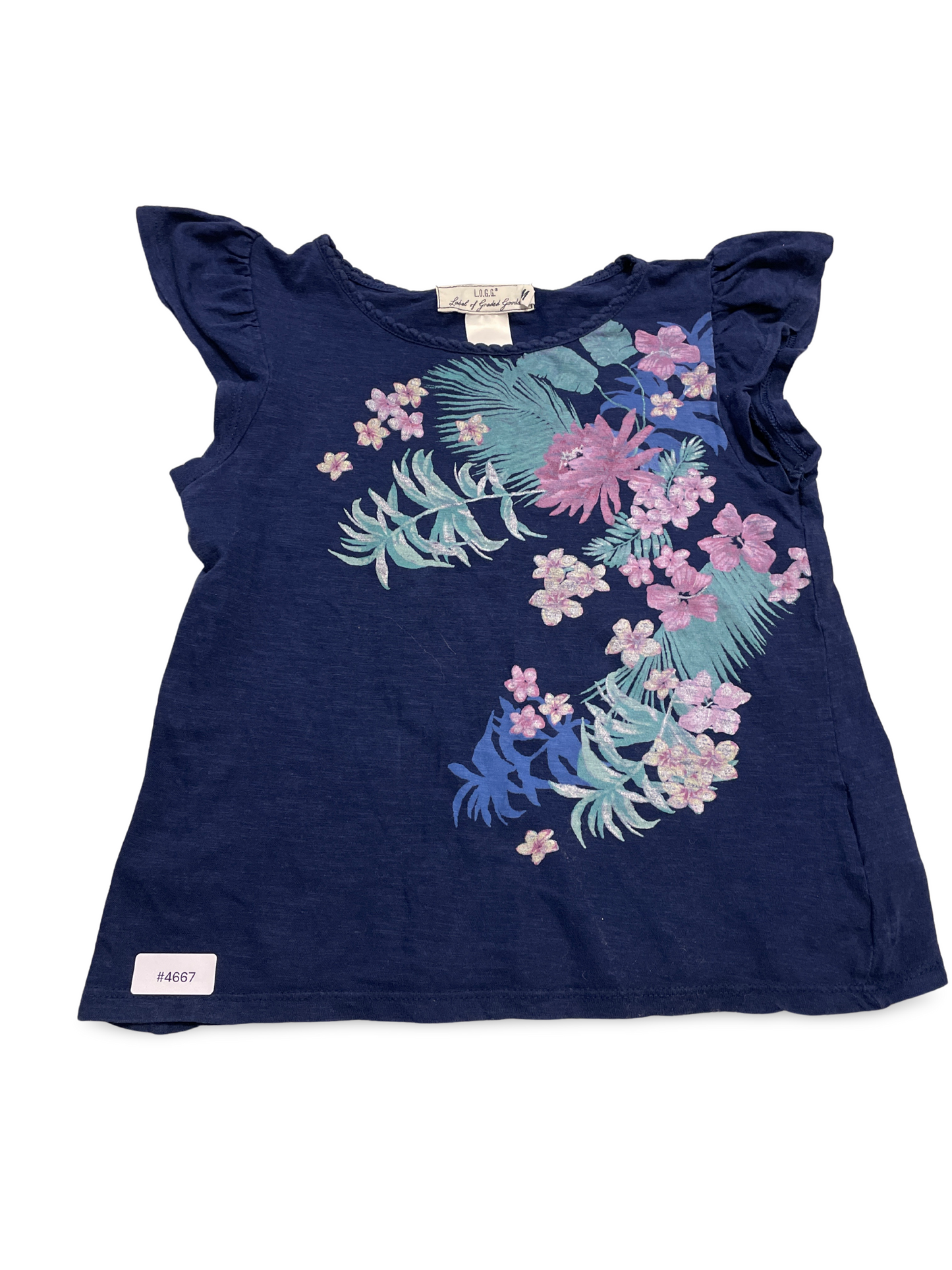 T-Shirt mit Blumenprint und Rüschenärmeln - Gr. 122