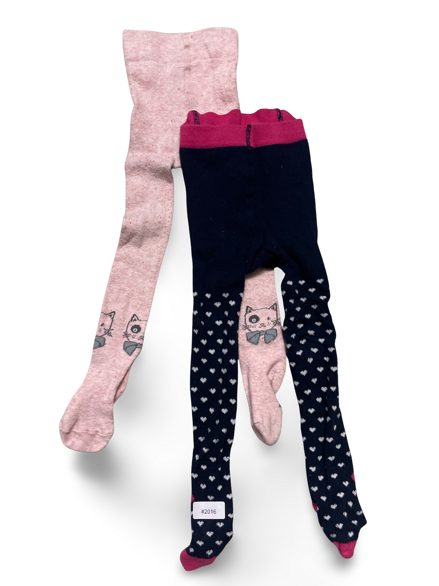 2er Bundle Strumpfhosen Katze und Herzmuster - Gr. 86