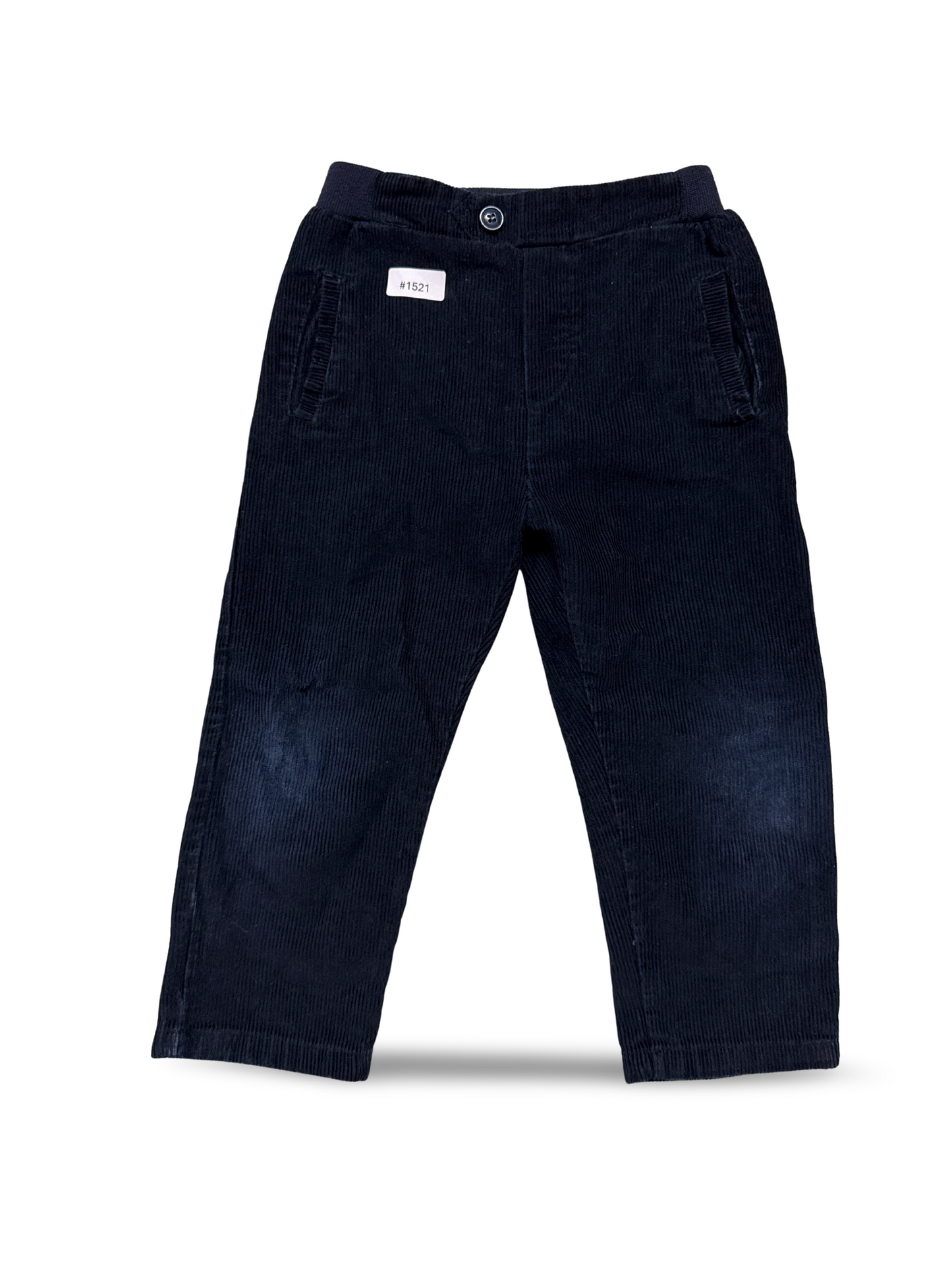 Dunkelblaue Cordhose mit Taschen - Gr. 98