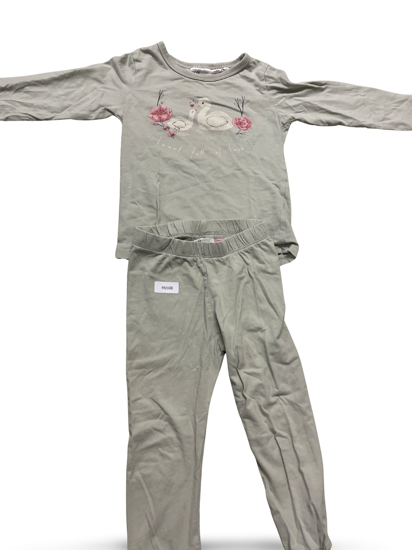Langarmshirt und Leggings mit Schwanenprint - Gr. 92