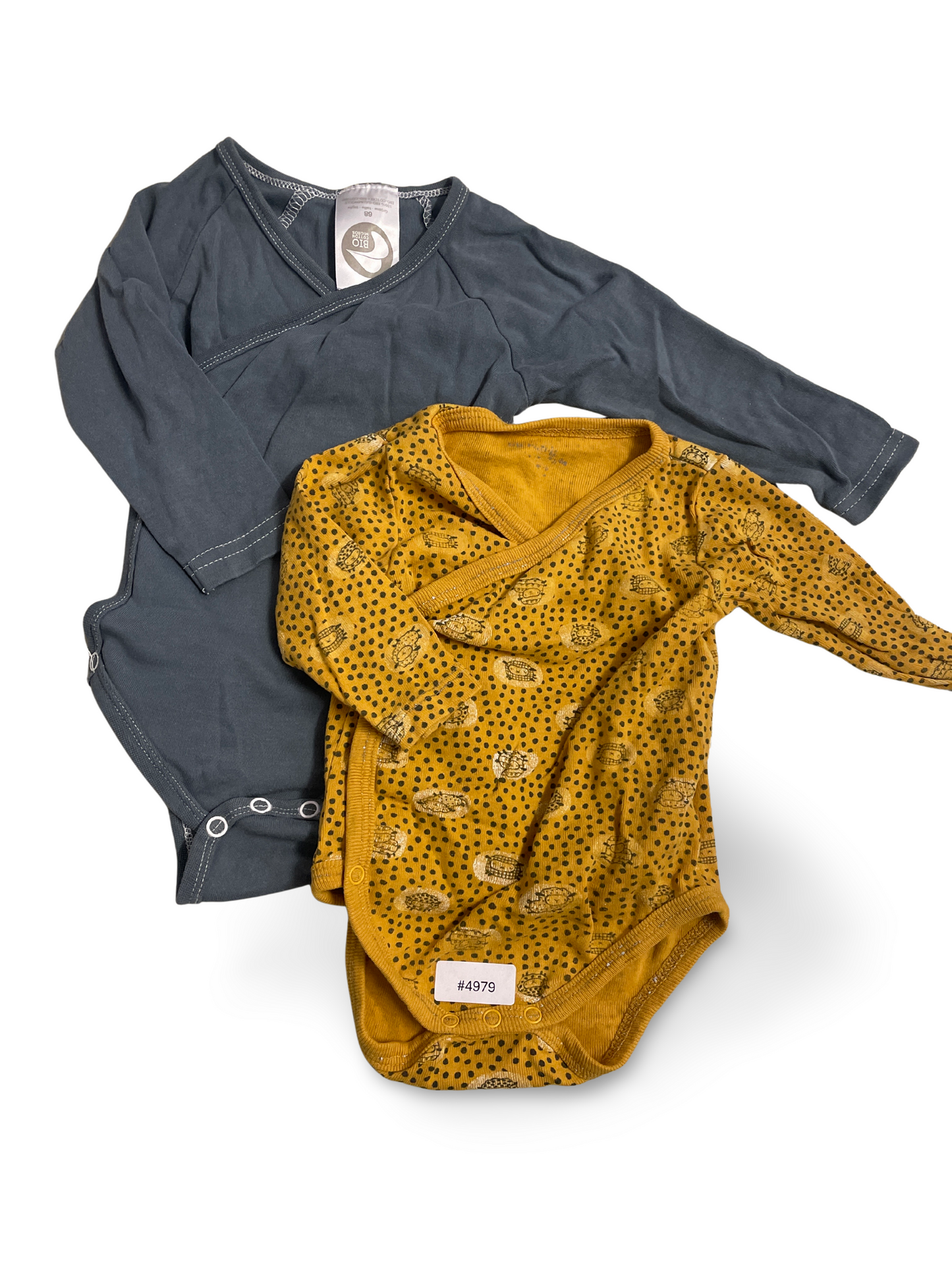 2er Bundle Wickelbodys Blau und Senfgelb - Gr. 68