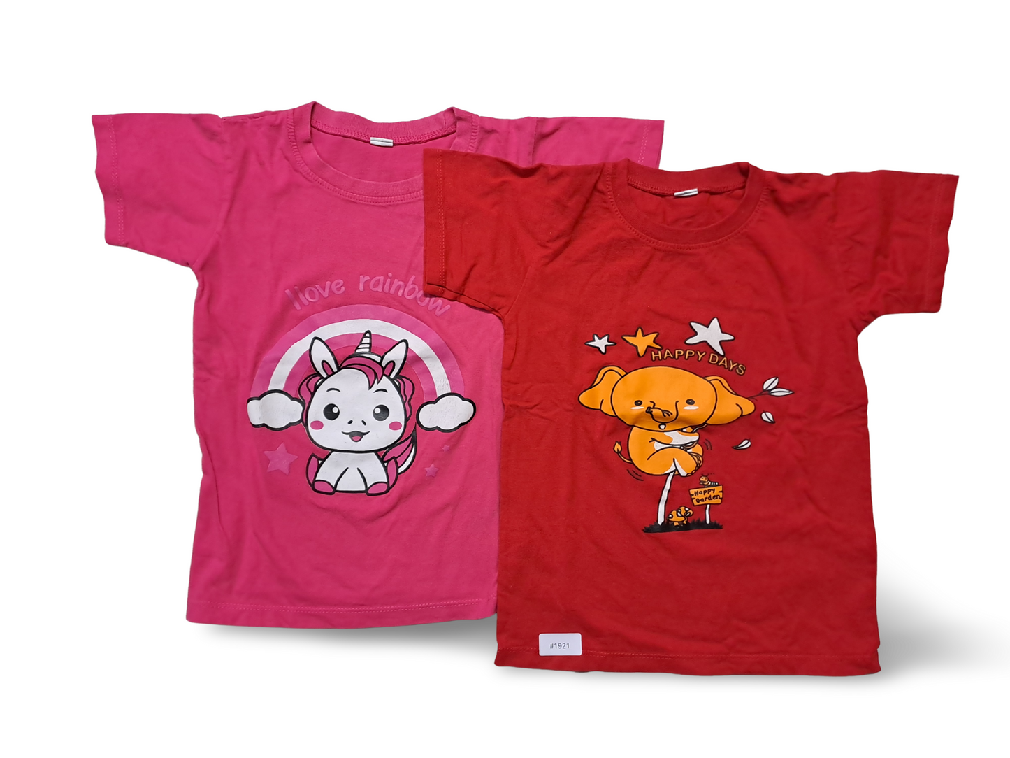 2er Bundle T-Shirts mit Einhorn und Elefant - Gr. 110
