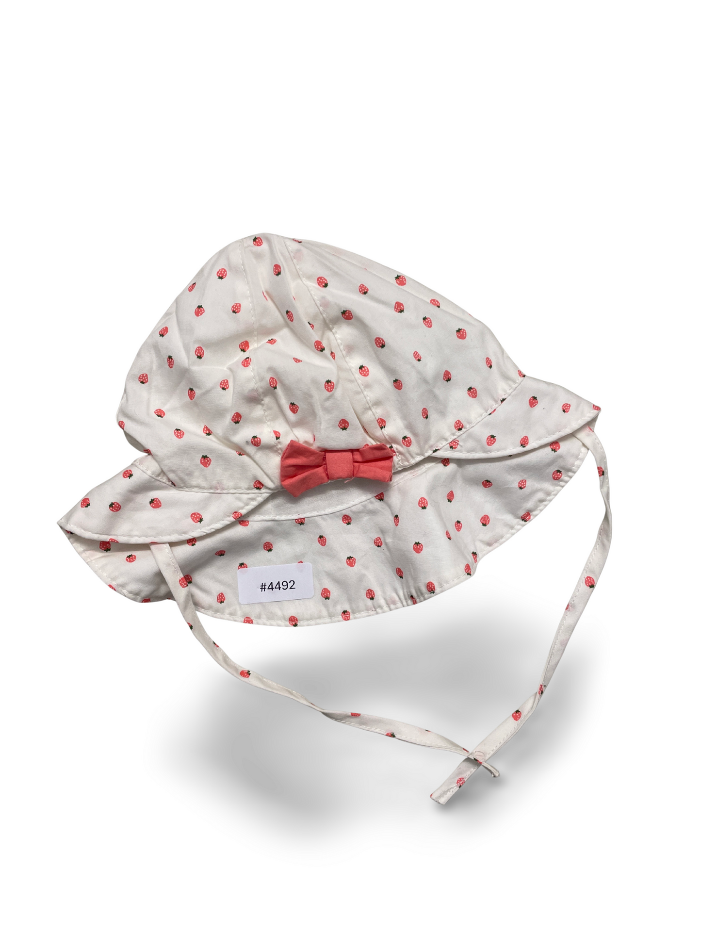 Chapeau de soleil avec fraises et nœud - Taille 68