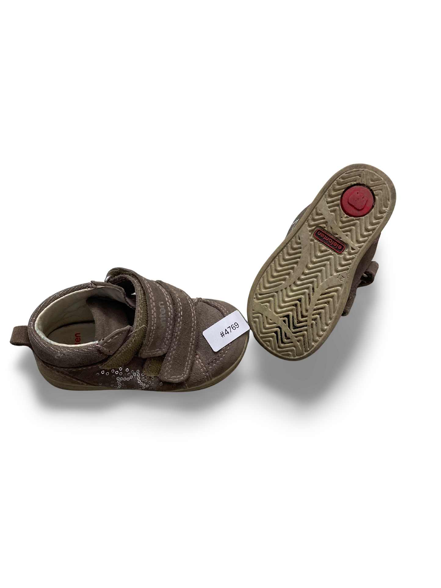 Braune Kinderschuhe mit Klettverschluss - Gr. 21