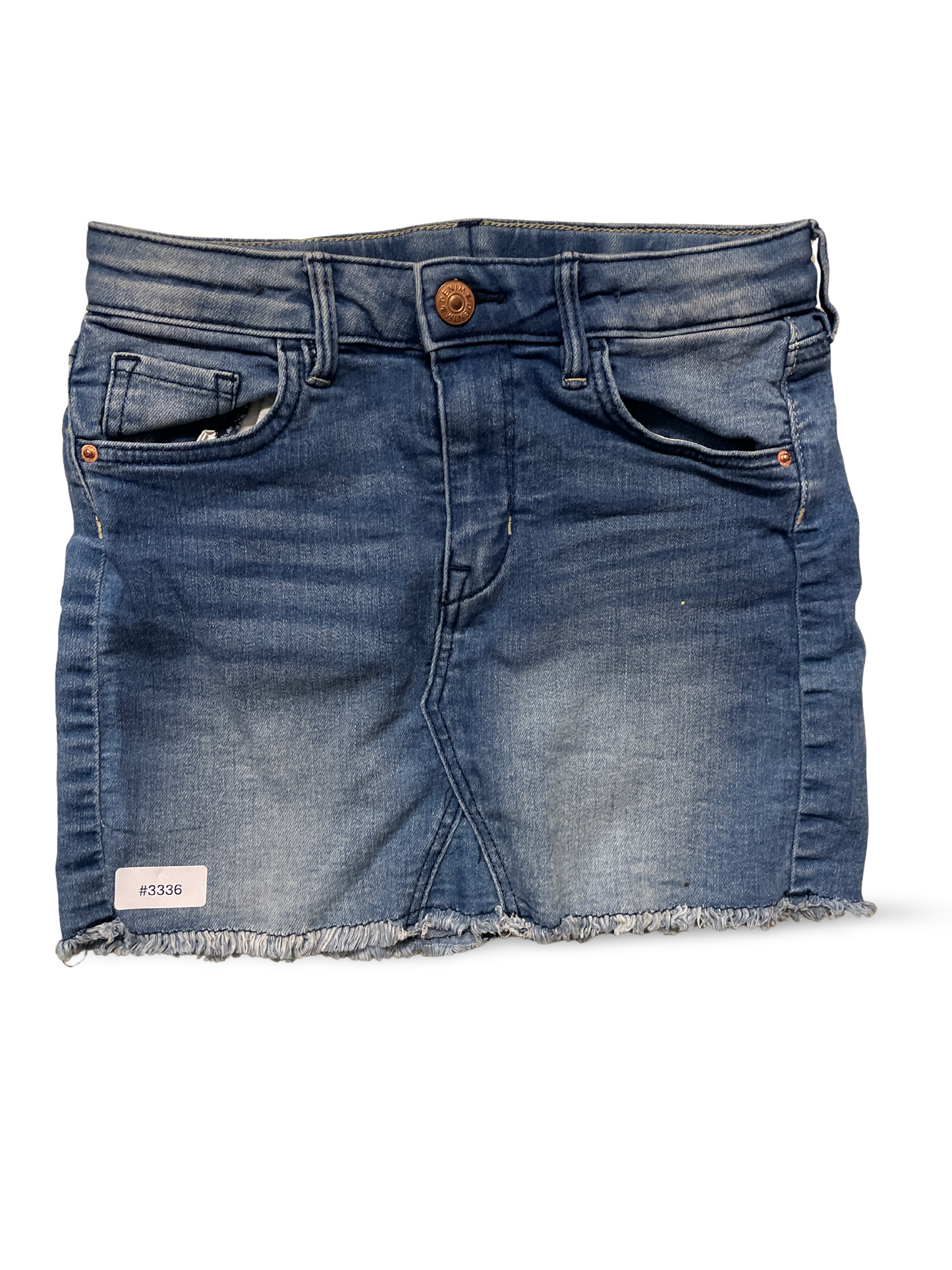 Jeansrock mit Fransen - Gr. 128