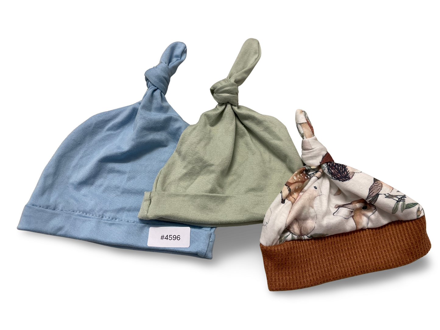 Lot de 3 bonnets bébé à nœud - Taille 56