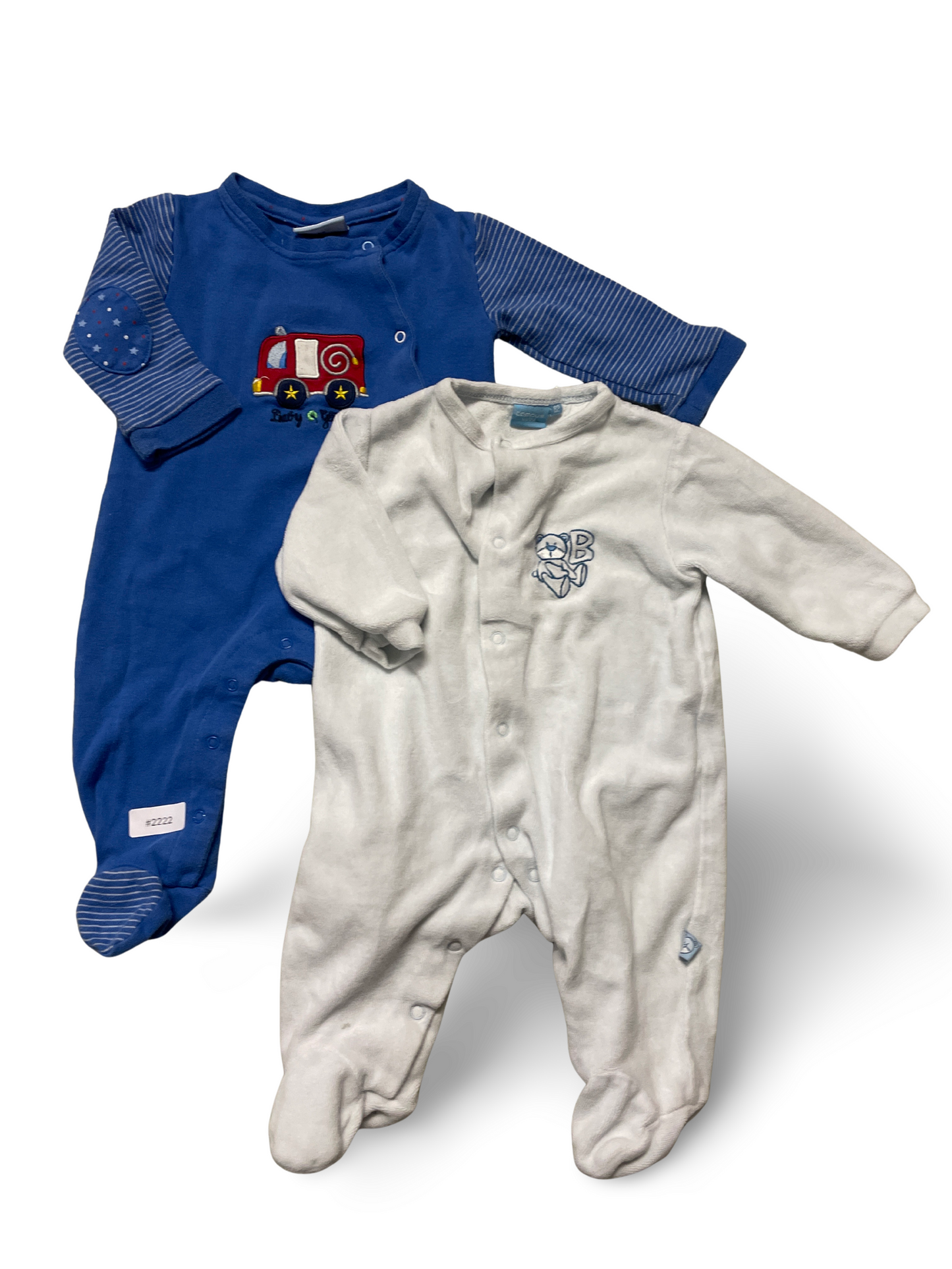 2er Bundle Strampler Blau-Weiss - Gr. 62