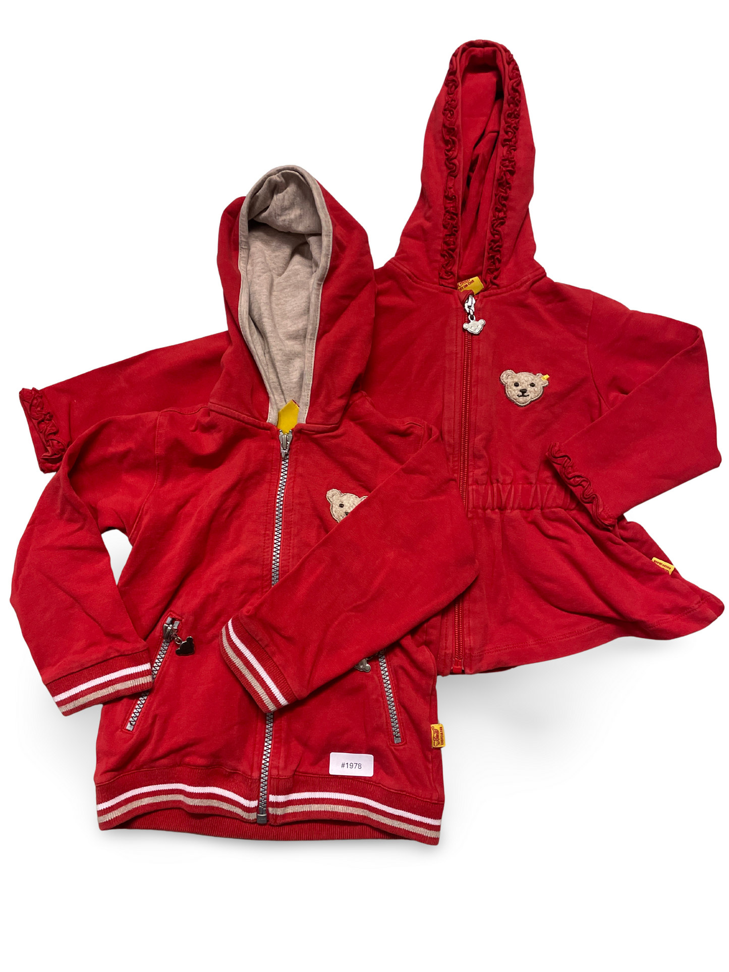 2er Bundle Rote Kapuzenjacken mit Bärchen - Gr. 86