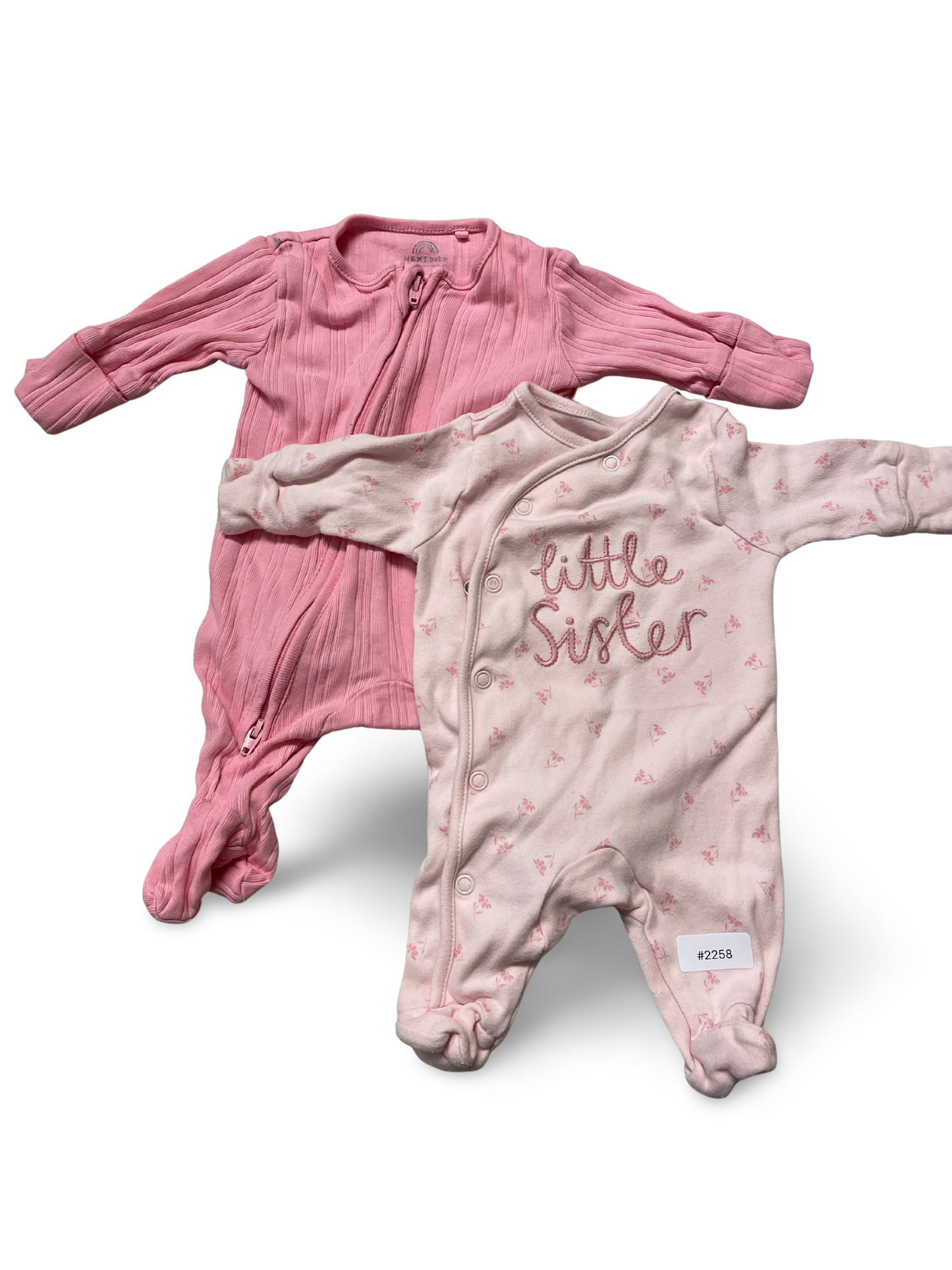 2er Bundle Strampler Rosa mit Füssen - Gr. 50