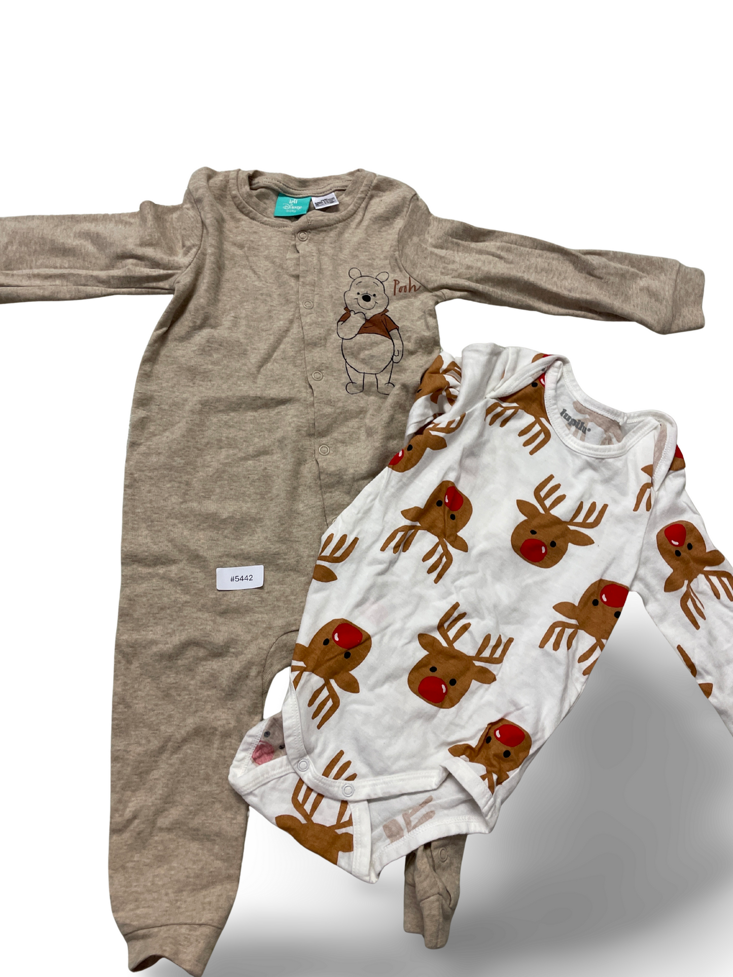 Strampler und Body mit Pooh- und Rentiermotiven - Gr. 74