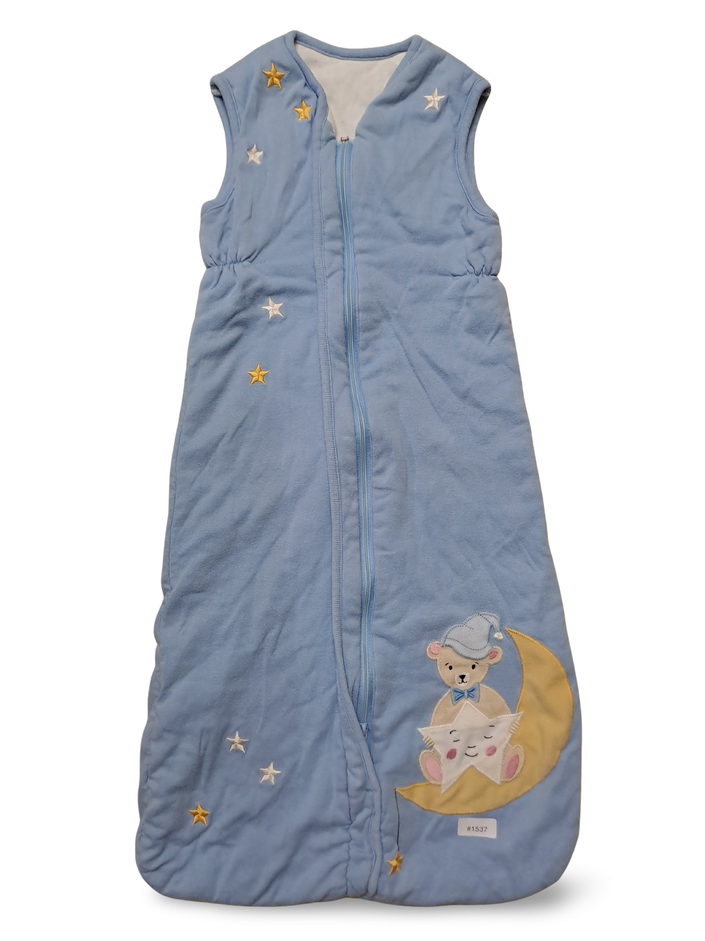 Blauer Babyschlafsack mit Stern- und Mondapplikation - Gr. 80