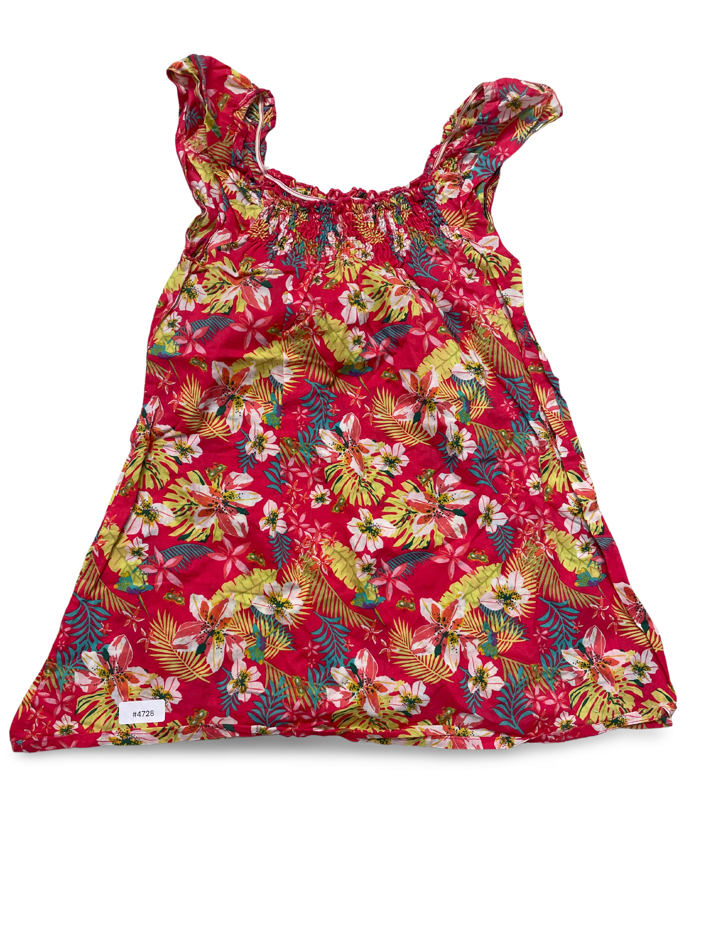 Rotes Sommerkleid mit Blumenmuster - Gr. 128