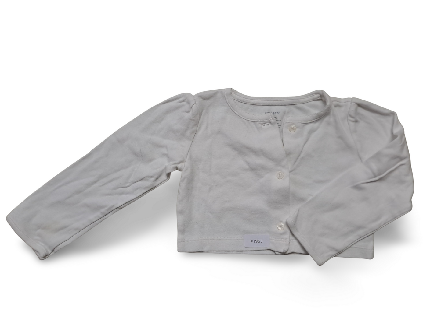 Weisse Babyjacke mit Knopfleiste - Gr. 92