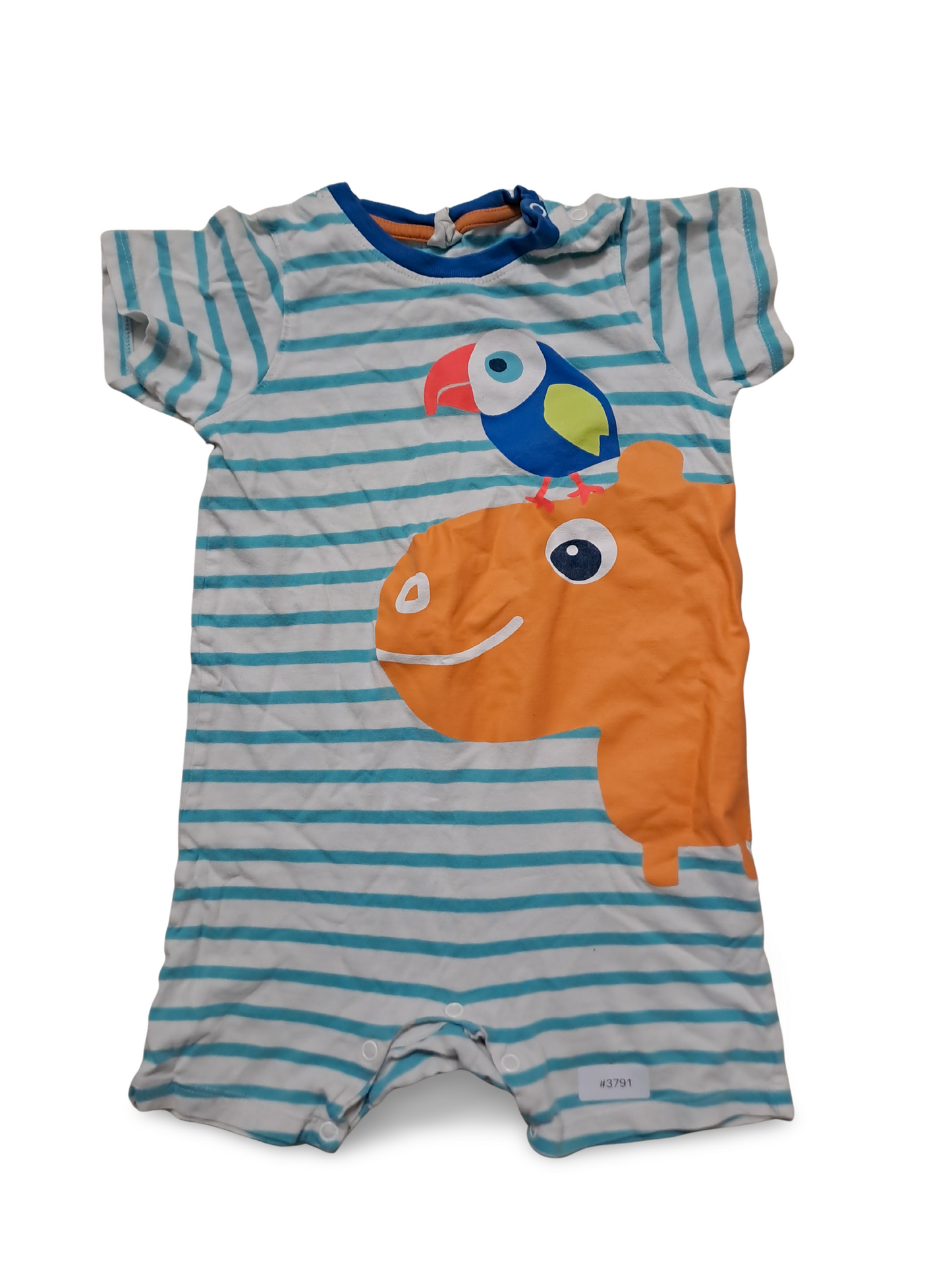 Strampler mit Papagei und Streifen - Gr. 86