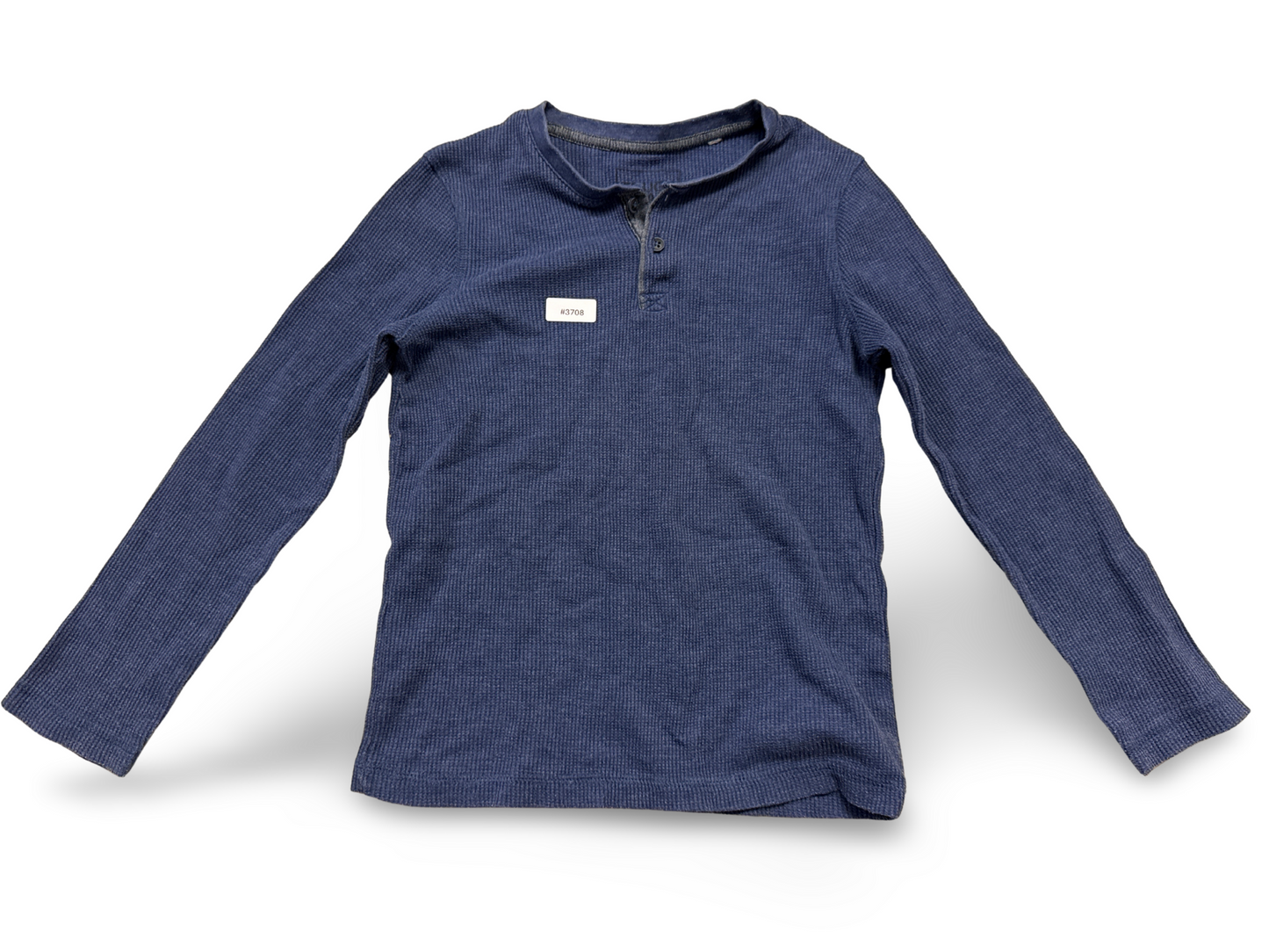 Long-sleeved blue ribbed shirt - size 116