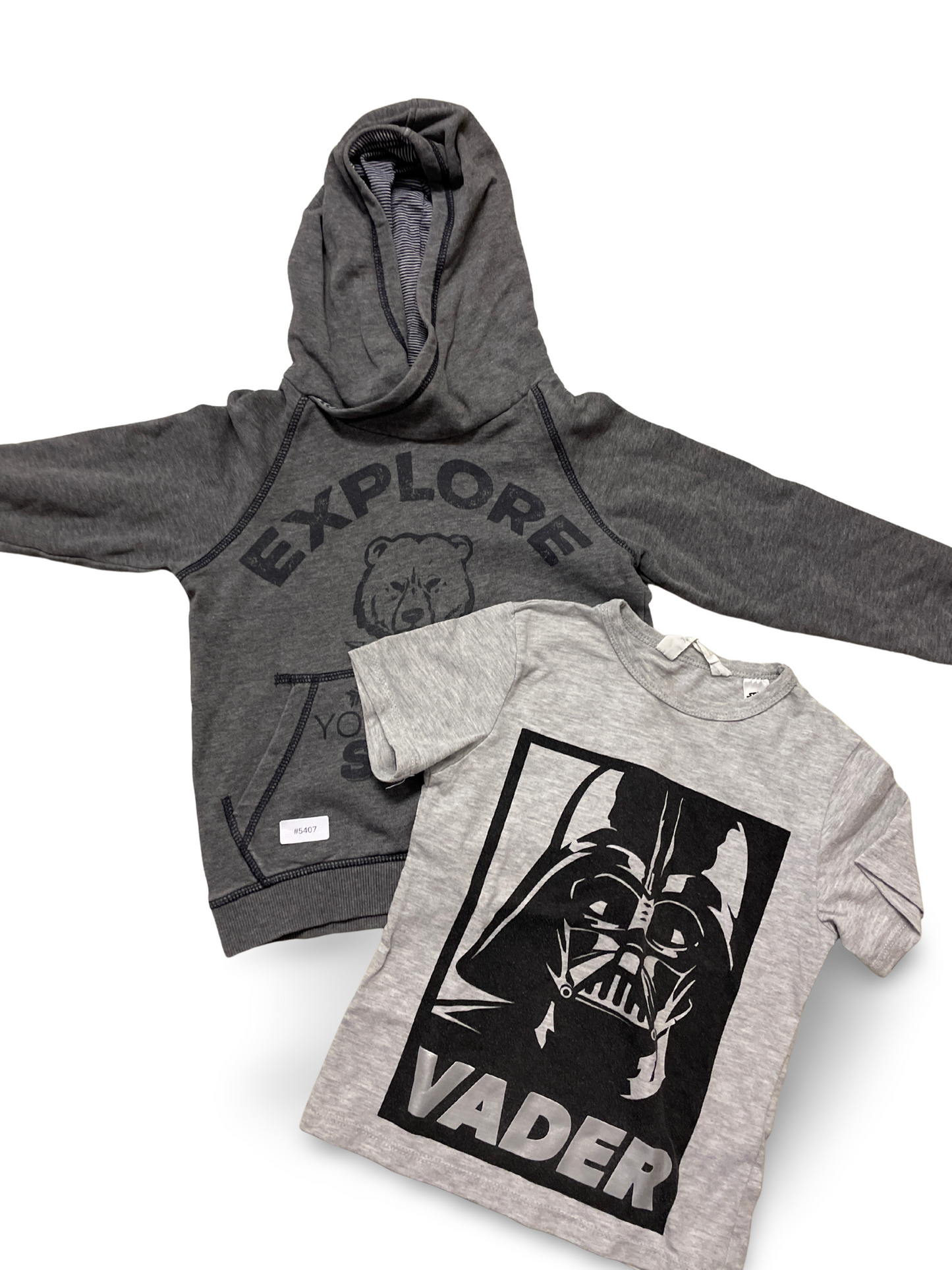 Hoodie mit Bärprint und Darth Vader T-Shirt - Gr. 104
