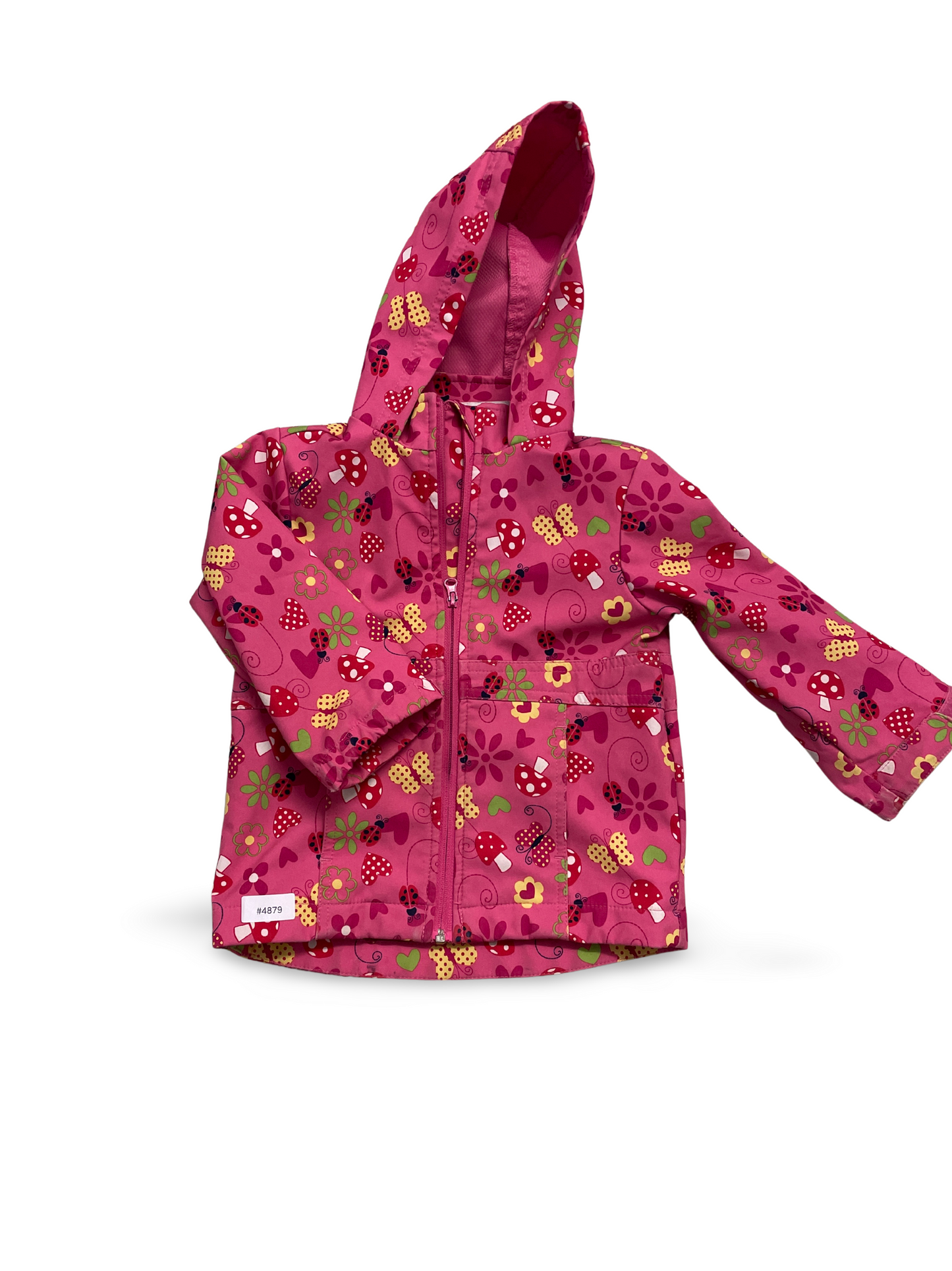 Regenjacke mit Kapuze und Pilz-Blumenmuster - Gr. 86