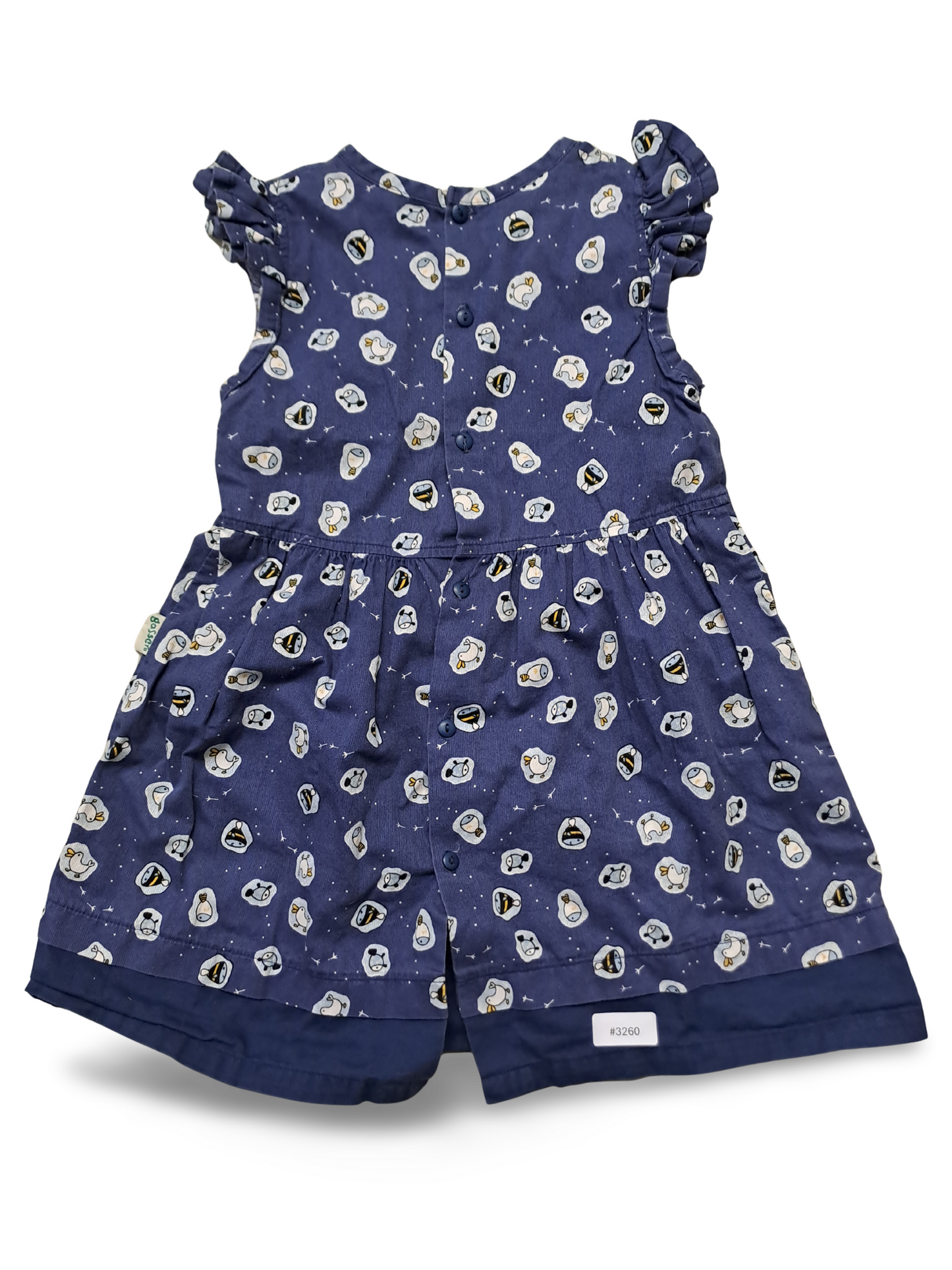 Kleid mit Pinguinmuster blau - Gr. 104