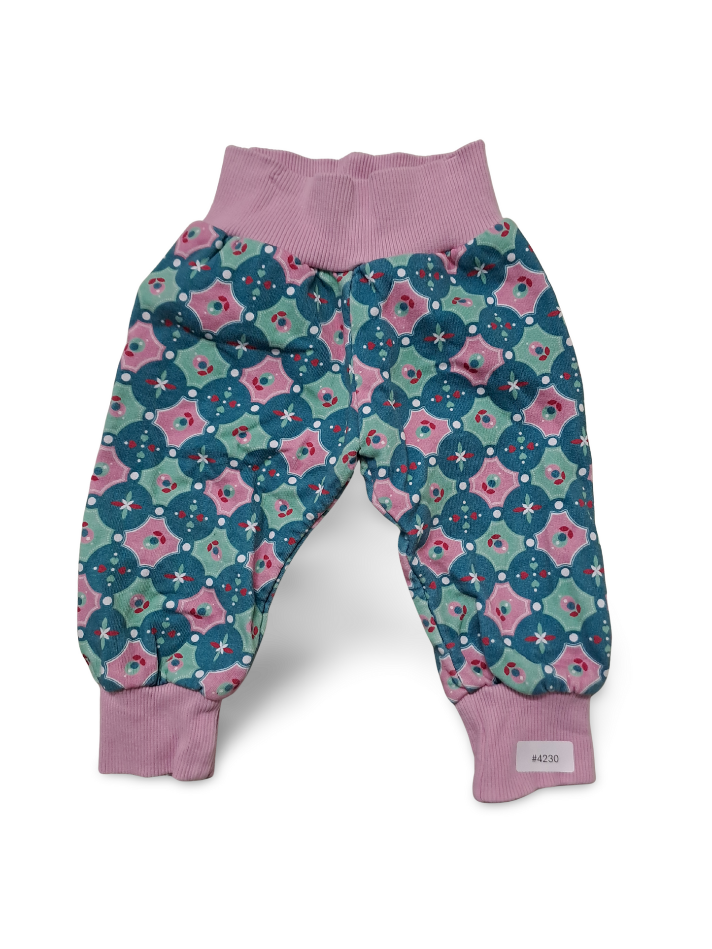Babyhose mit Allover-Muster und Rippbündchen - Gr. 68