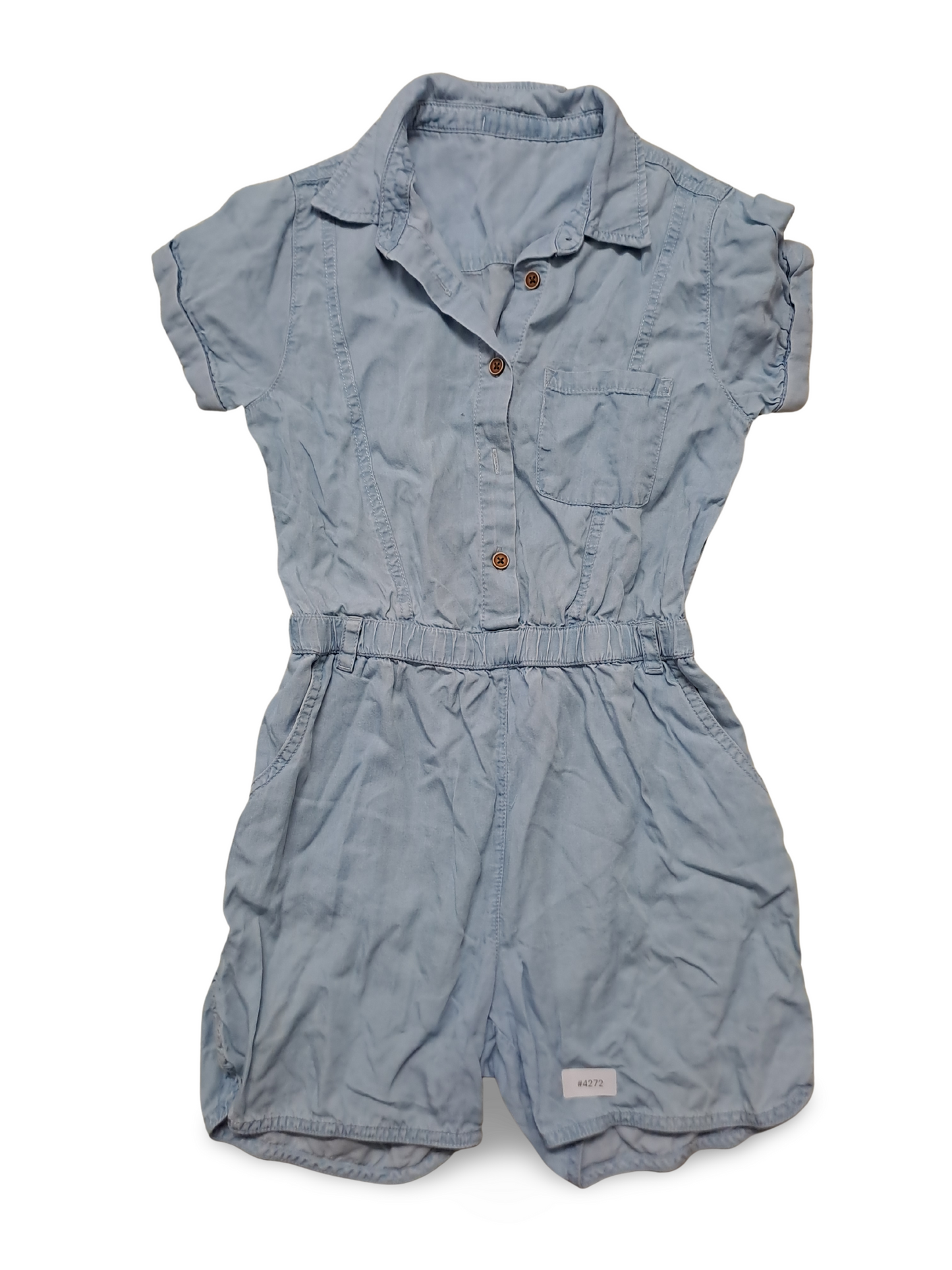 Hellblauer Kurzarm Jumpsuit - Gr. 122