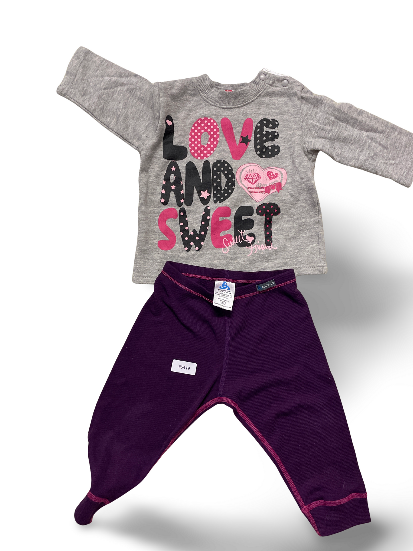 Zweiteiliges Set Langarmshirt und Strumpfhose - Gr. 80