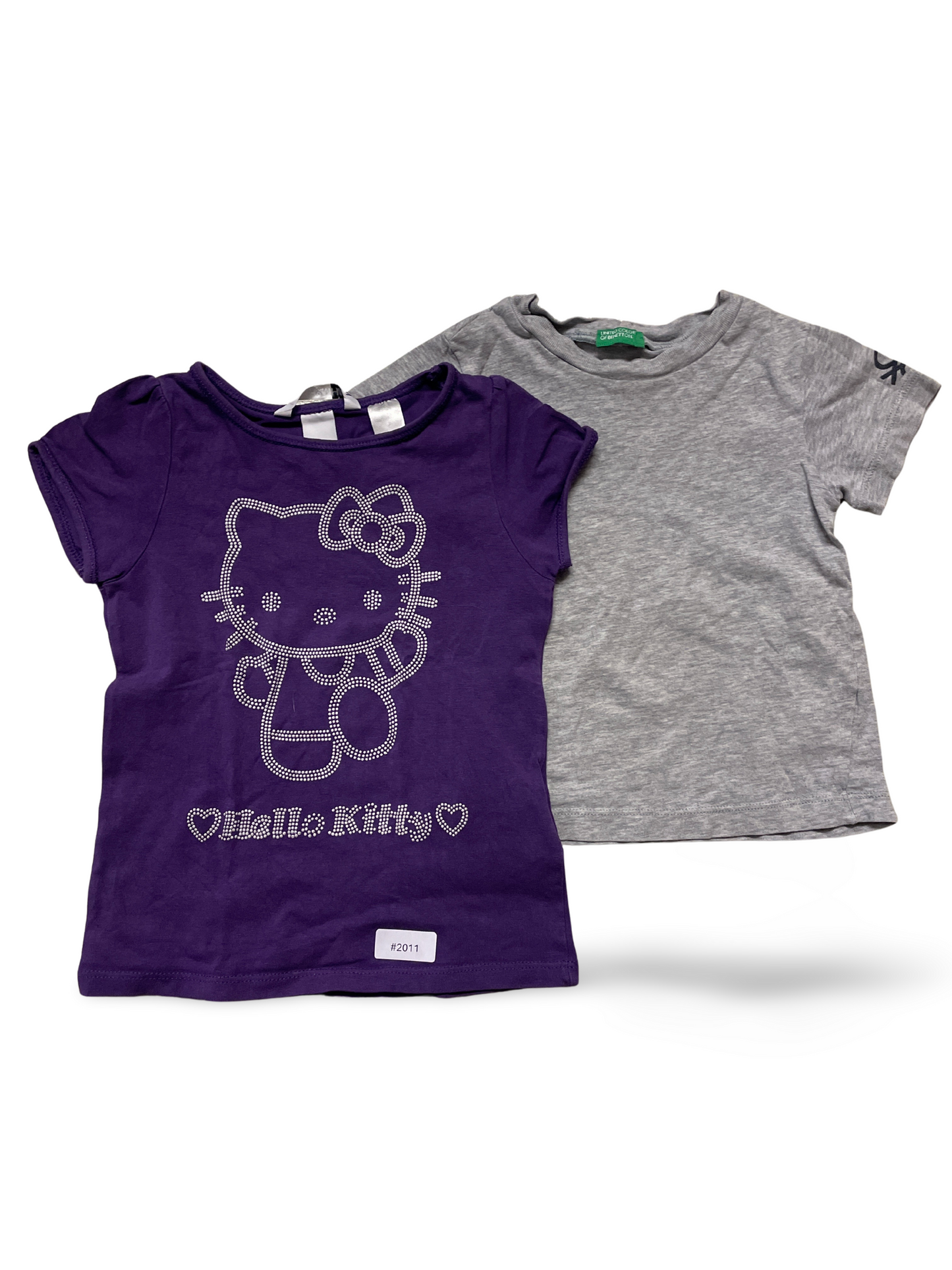 2er Bundle T-Shirts kurzarm lila und grau - Gr. 86