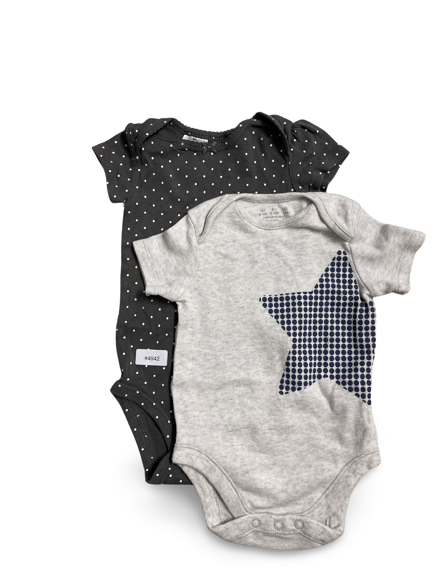 2er Bundle Kurzarm-Bodys mit Stern und Punkten - Gr. 74