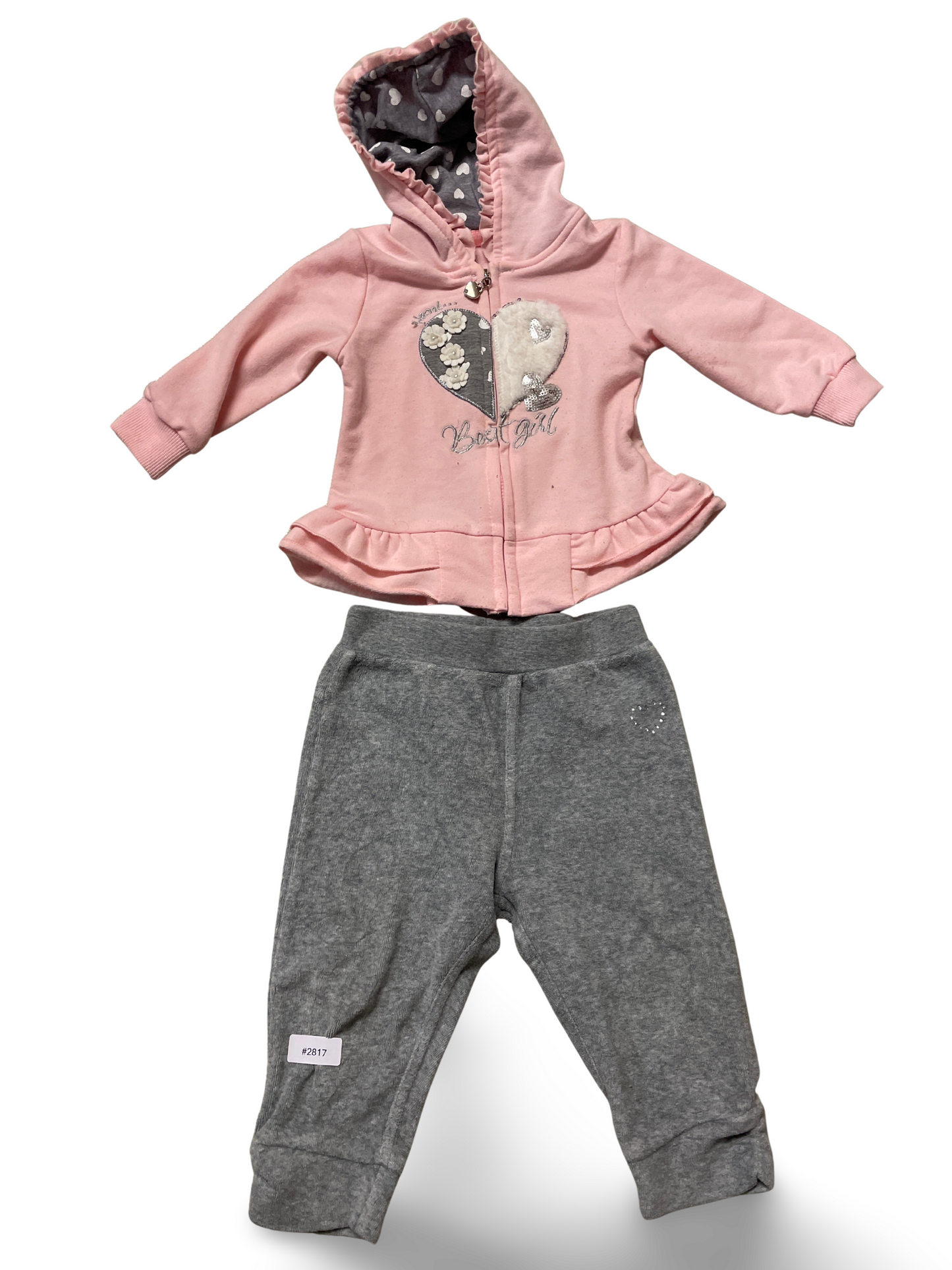 Sweatjacke mit Kapuze und Jogginghose - Gr. 80